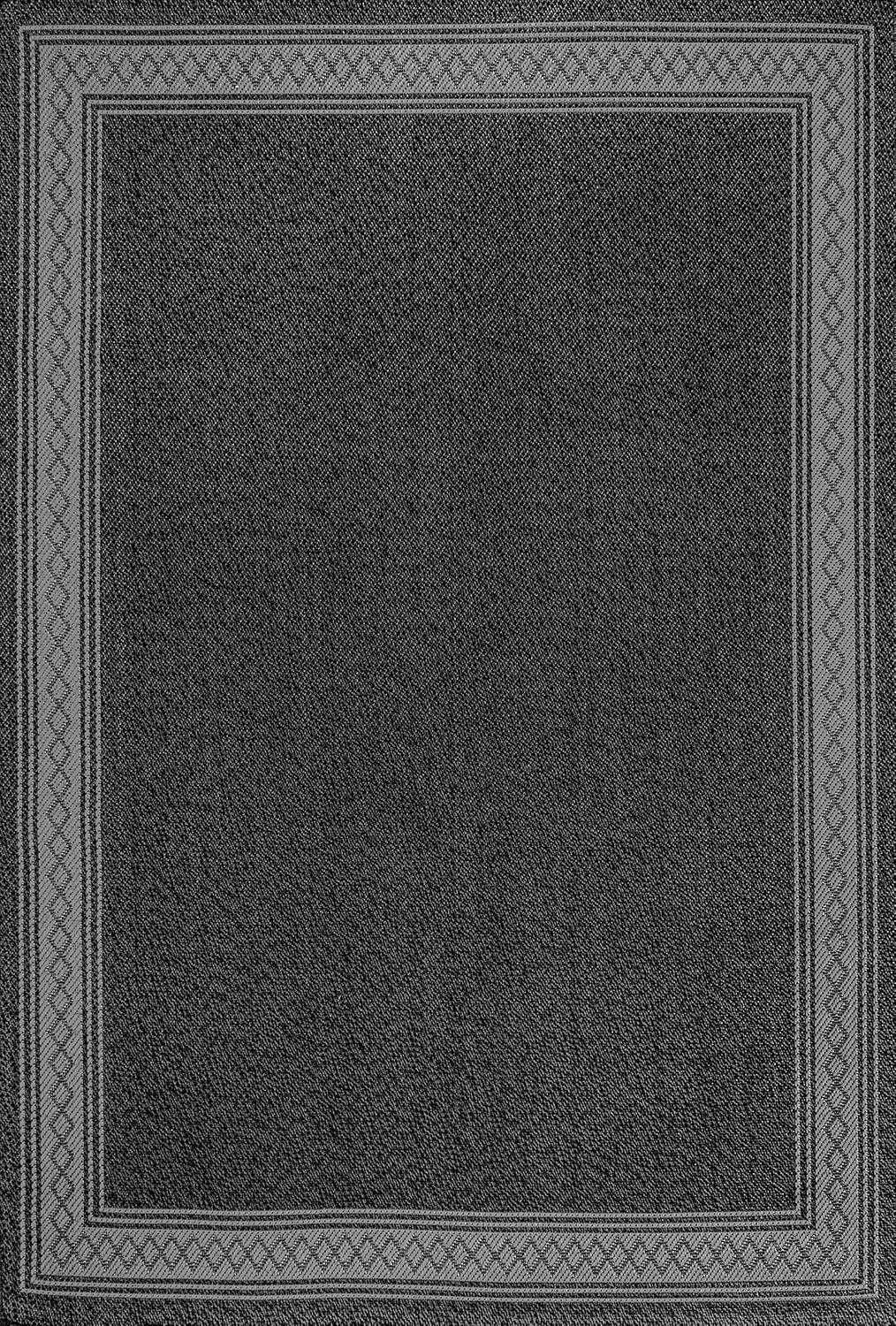 imageJONATHAN Y Diamond Border Indoor Outdoor Runner Rug 2X8 CreamOrange Lucia Classic for Backyard Patio Porch EasyCleaning High Traffic PetFriendly NonShedding SMB207F28BlackGray