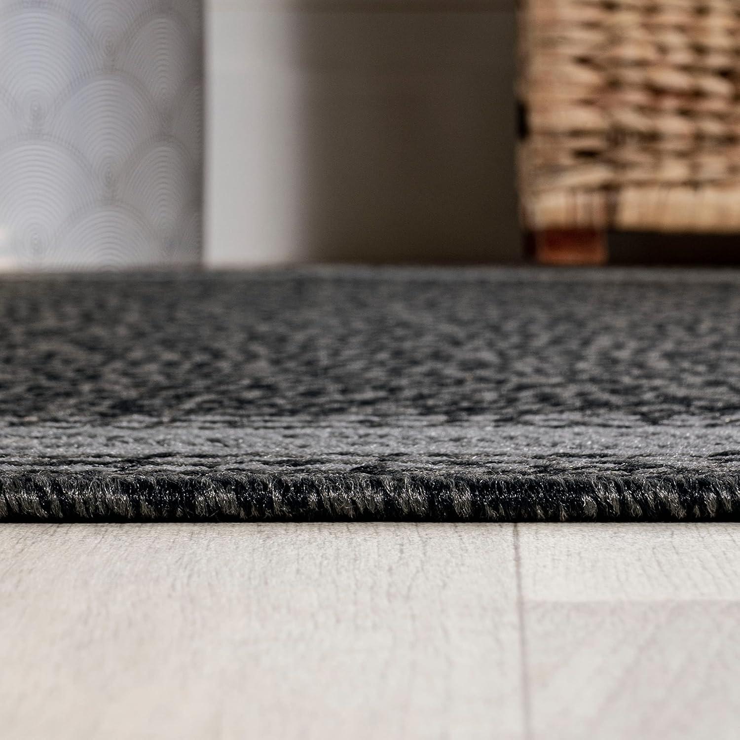 imageJONATHAN Y Diamond Border Indoor Outdoor Runner Rug 2X8 CreamOrange Lucia Classic for Backyard Patio Porch EasyCleaning High Traffic PetFriendly NonShedding SMB207F28BlackGray