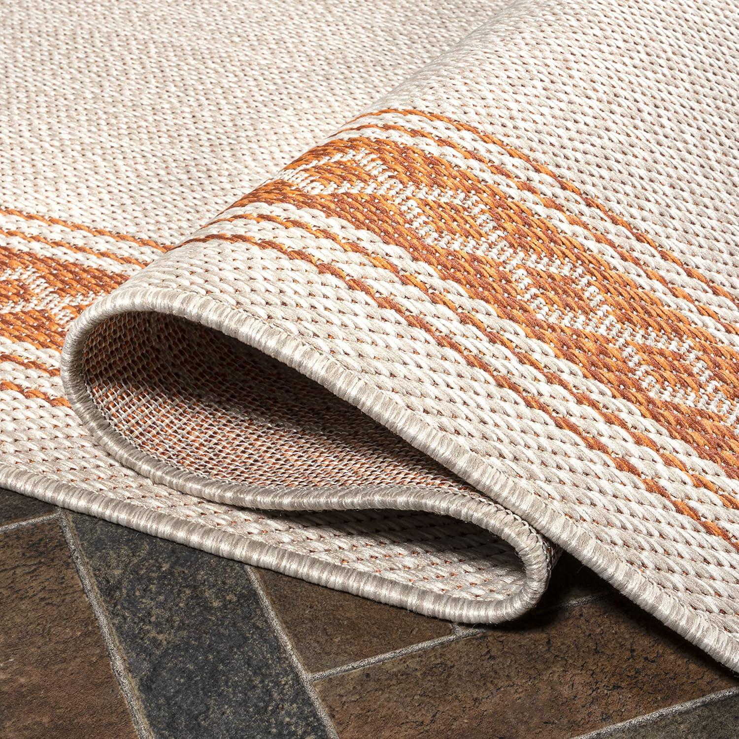 imageJONATHAN Y Diamond Border Indoor Outdoor Runner Rug 2X8 CreamOrange Lucia Classic for Backyard Patio Porch EasyCleaning High Traffic PetFriendly NonShedding SMB207F28CreamOrange