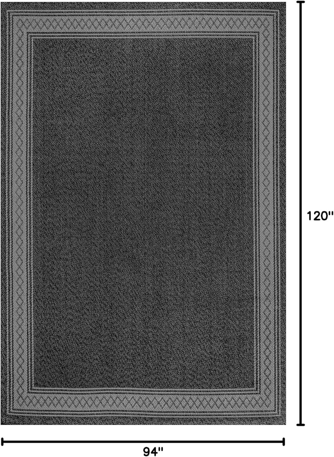 imageJONATHAN Y Diamond Border Indoor Outdoor Runner Rug 2X8 CreamOrange Lucia Classic for Backyard Patio Porch EasyCleaning High Traffic PetFriendly NonShedding SMB207F28BlackGray