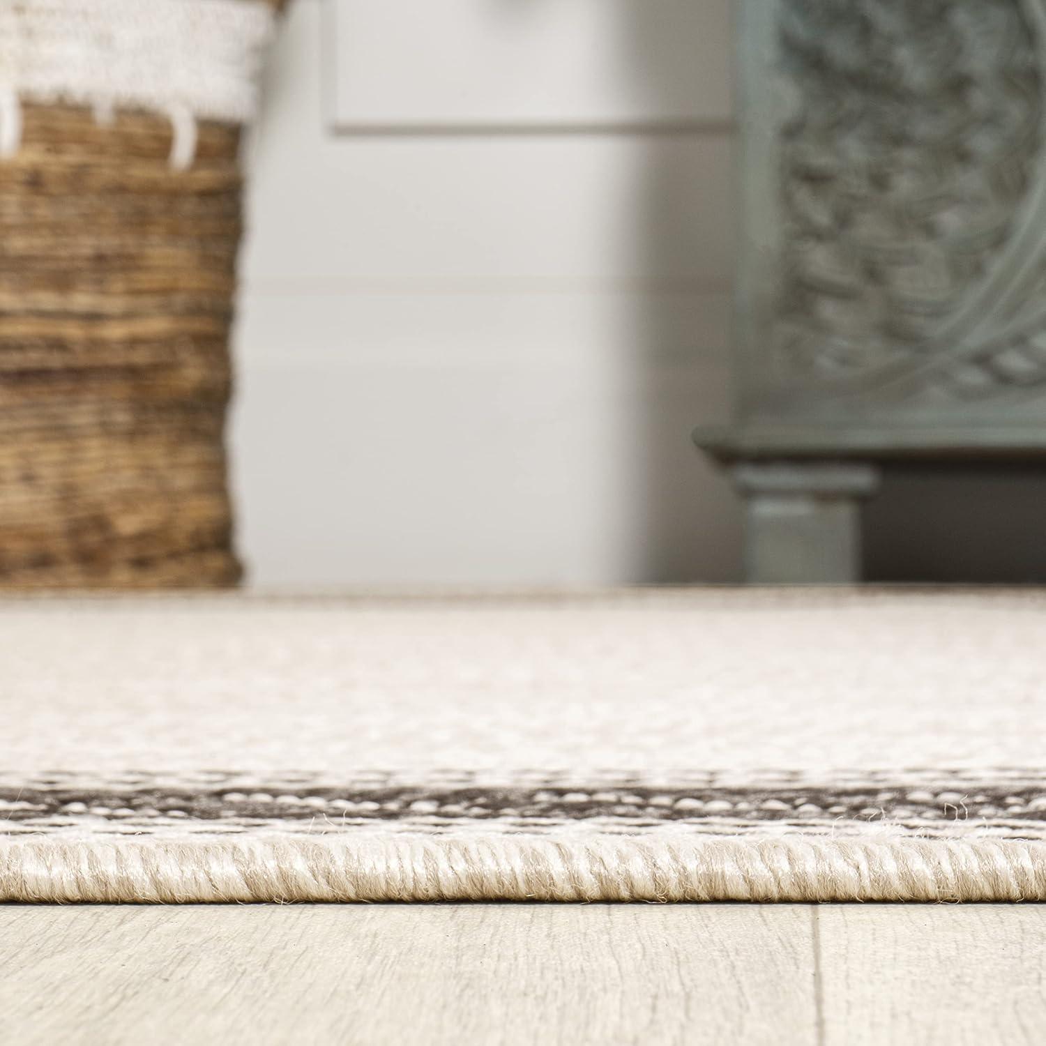 imageJONATHAN Y Diamond Border Indoor Outdoor Runner Rug 2X8 CreamOrange Lucia Classic for Backyard Patio Porch EasyCleaning High Traffic PetFriendly NonShedding SMB207F28CreamBlack