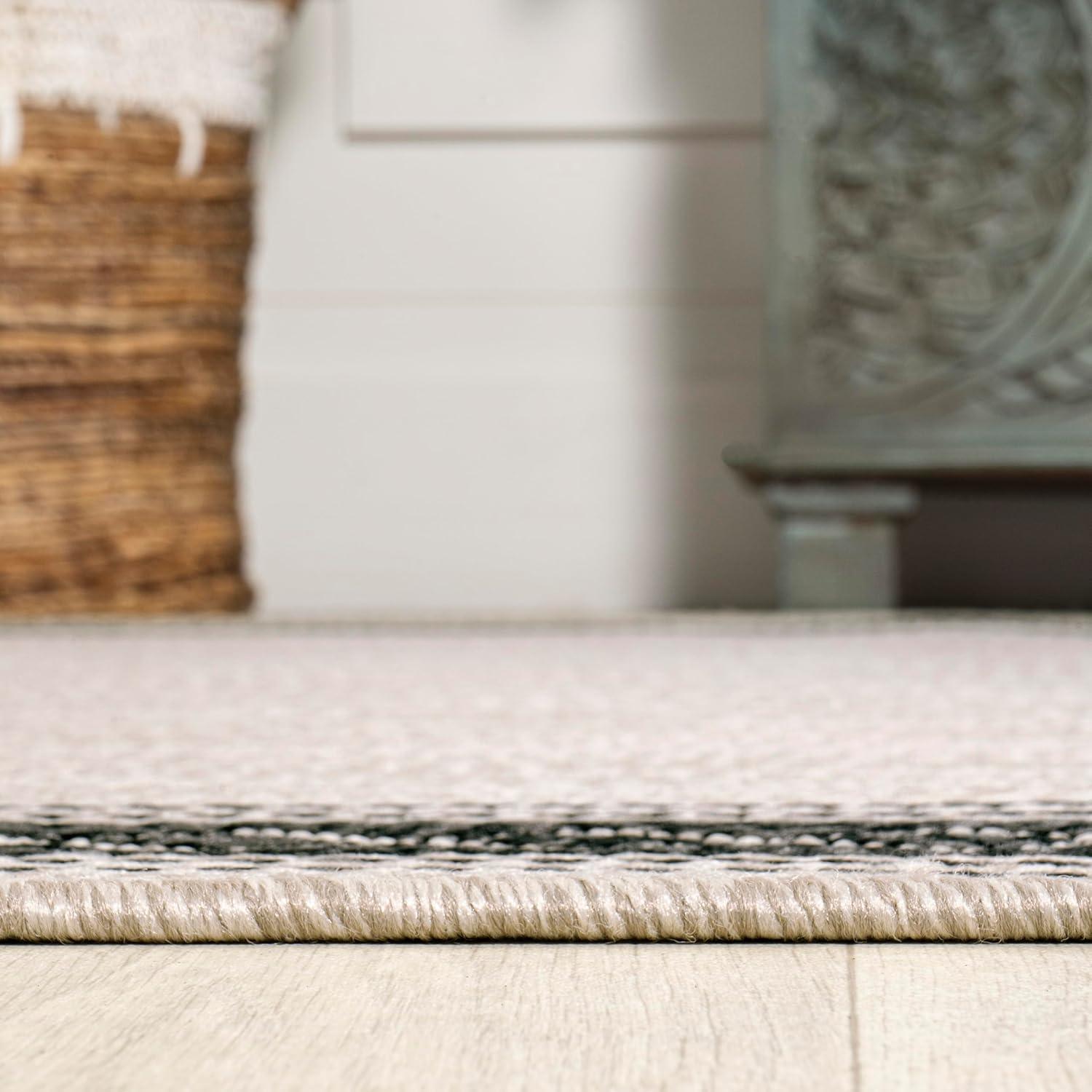 imageJONATHAN Y Diamond Border Indoor Outdoor Runner Rug 2X8 CreamOrange Lucia Classic for Backyard Patio Porch EasyCleaning High Traffic PetFriendly NonShedding SMB207F28CreamBlack