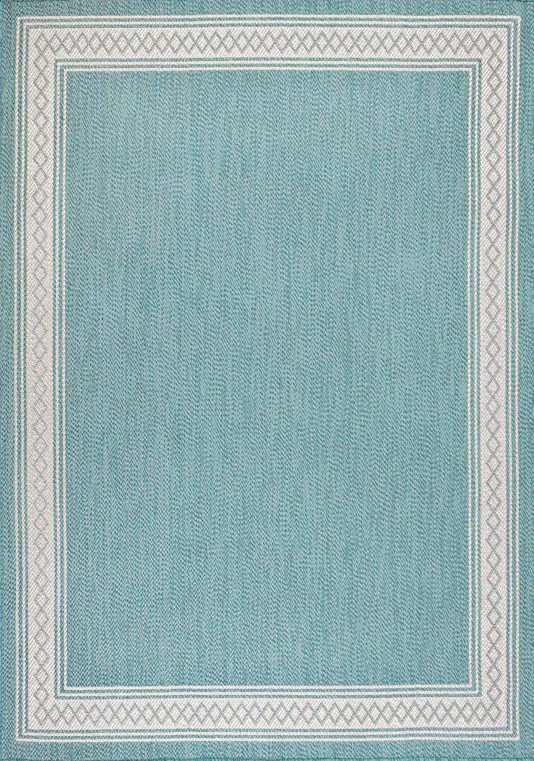 imageJONATHAN Y Diamond Border Indoor Outdoor Runner Rug 2X8 CreamOrange Lucia Classic for Backyard Patio Porch EasyCleaning High Traffic PetFriendly NonShedding SMB207F28AquaLight Gray