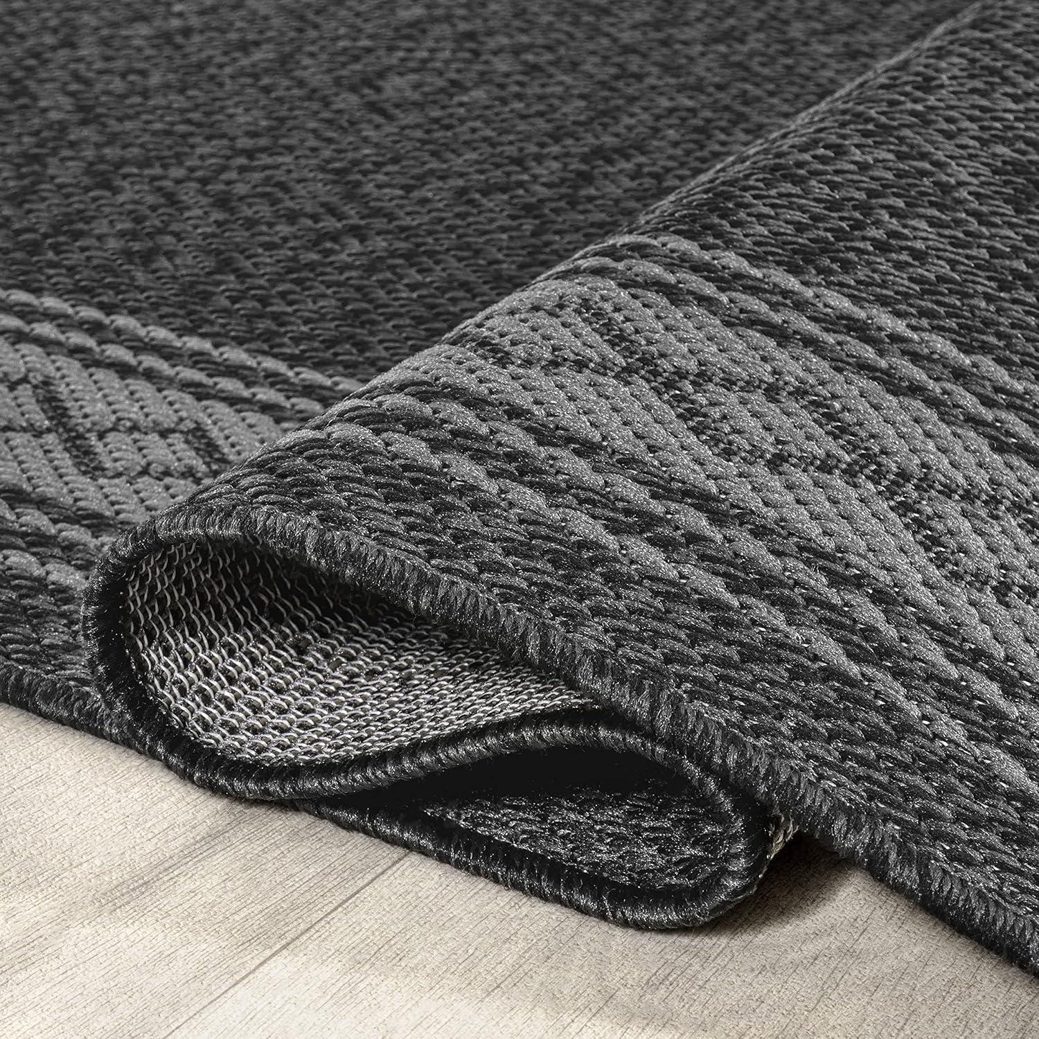 imageJONATHAN Y Diamond Border Indoor Outdoor Runner Rug 2X8 CreamOrange Lucia Classic for Backyard Patio Porch EasyCleaning High Traffic PetFriendly NonShedding SMB207F28BlackGray