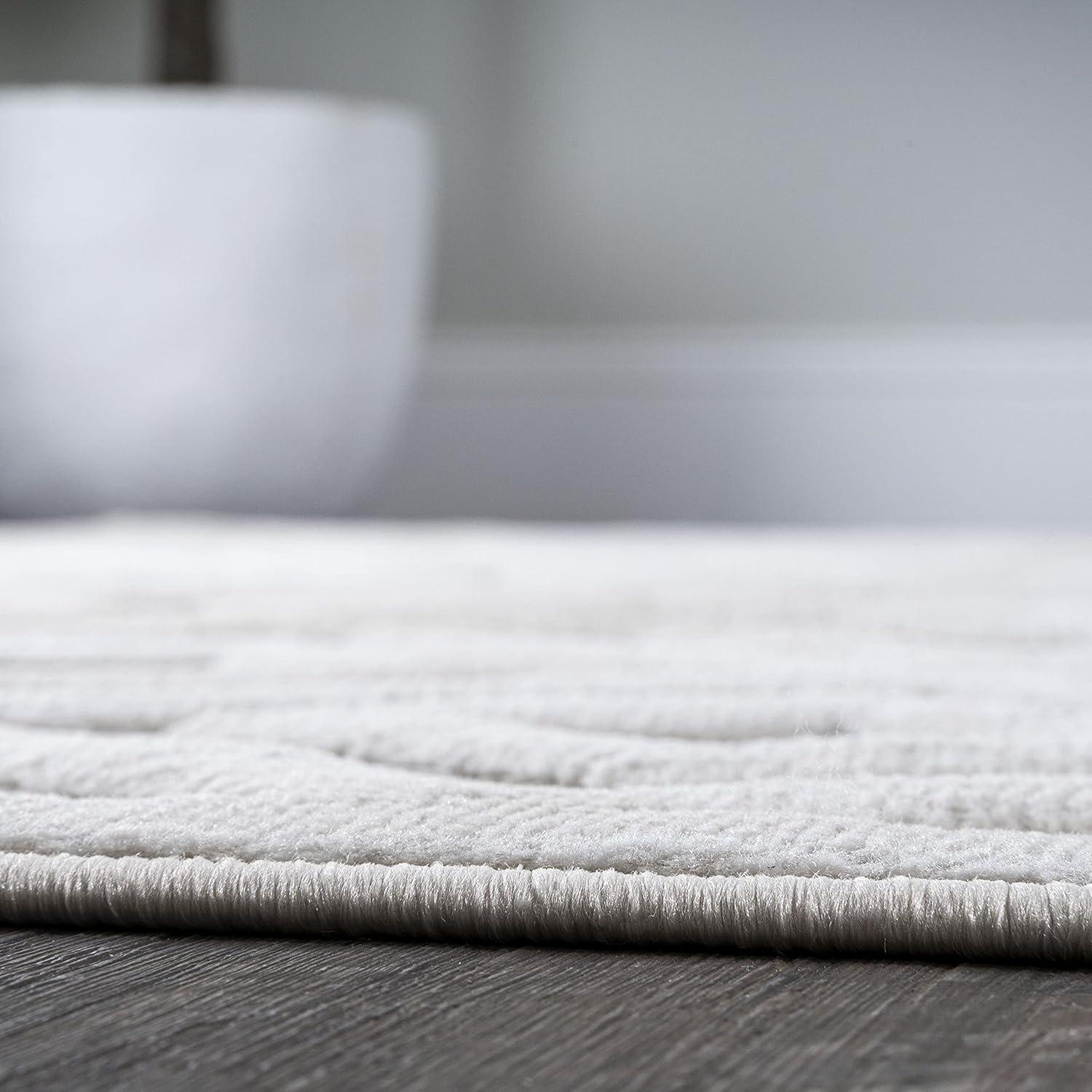 imageJONATHAN Y Diamond Trellis Indoor Outdoor Round Area Rug 5 Ft Dark Gray Portmany Neutral for Backyard Patio Porch EasyCleaning High Traffic PetFriendly NonShedding IBZ104A5RIvory