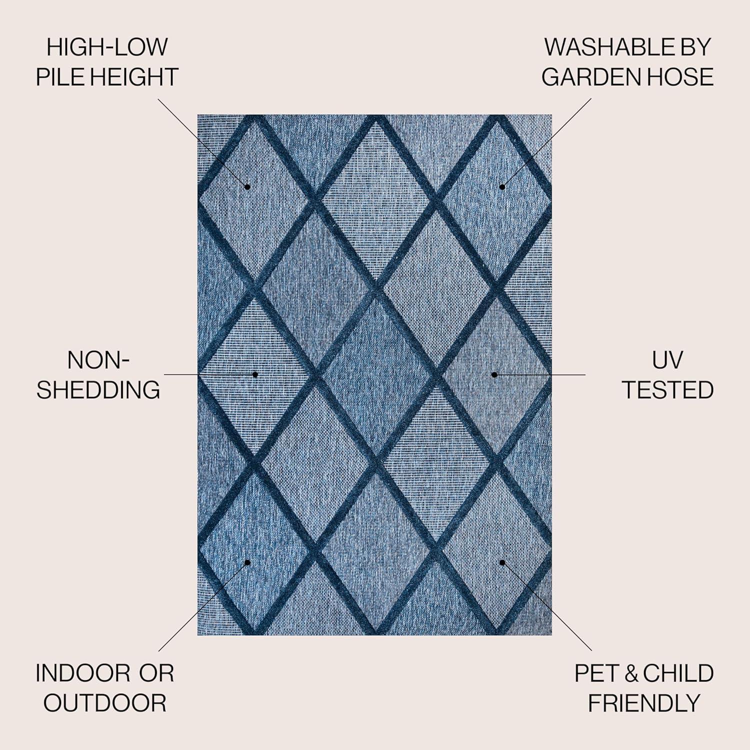 imageJONATHAN Y Diamond Trellis Indoor Outdoor Runner Rug 2X8 Dark Gray Salines for Backyard Patio Porch EasyCleaning High Traffic PetFriendly NonShedding IBZ101A28Navy