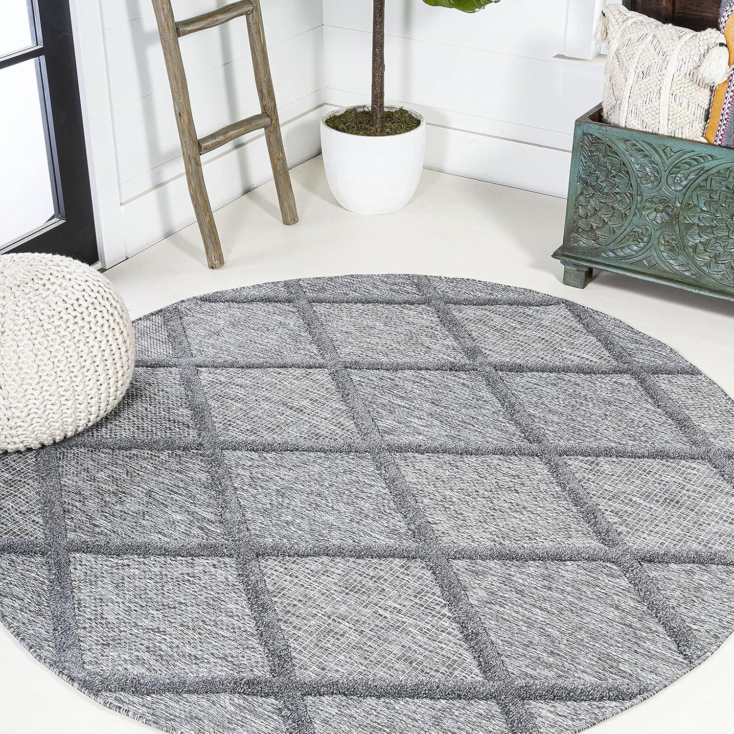 imageJONATHAN Y Diamond Trellis Indoor Outdoor Runner Rug 2X8 Dark Gray Salines for Backyard Patio Porch EasyCleaning High Traffic PetFriendly NonShedding IBZ101A28Dark Gray
