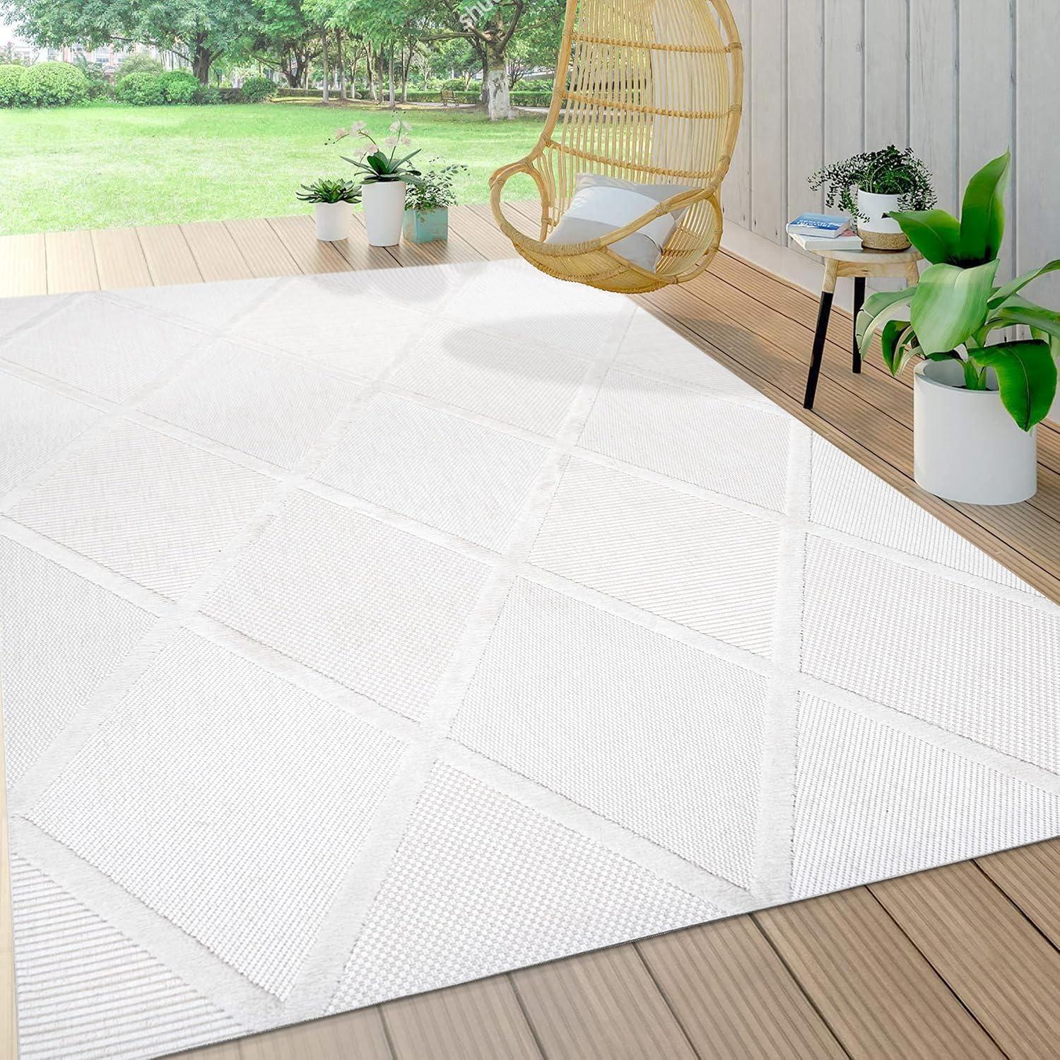 imageJONATHAN Y Diamond Trellis Indoor Outdoor Runner Rug 2X8 Dark Gray Salines for Backyard Patio Porch EasyCleaning High Traffic PetFriendly NonShedding IBZ101A28Ivory