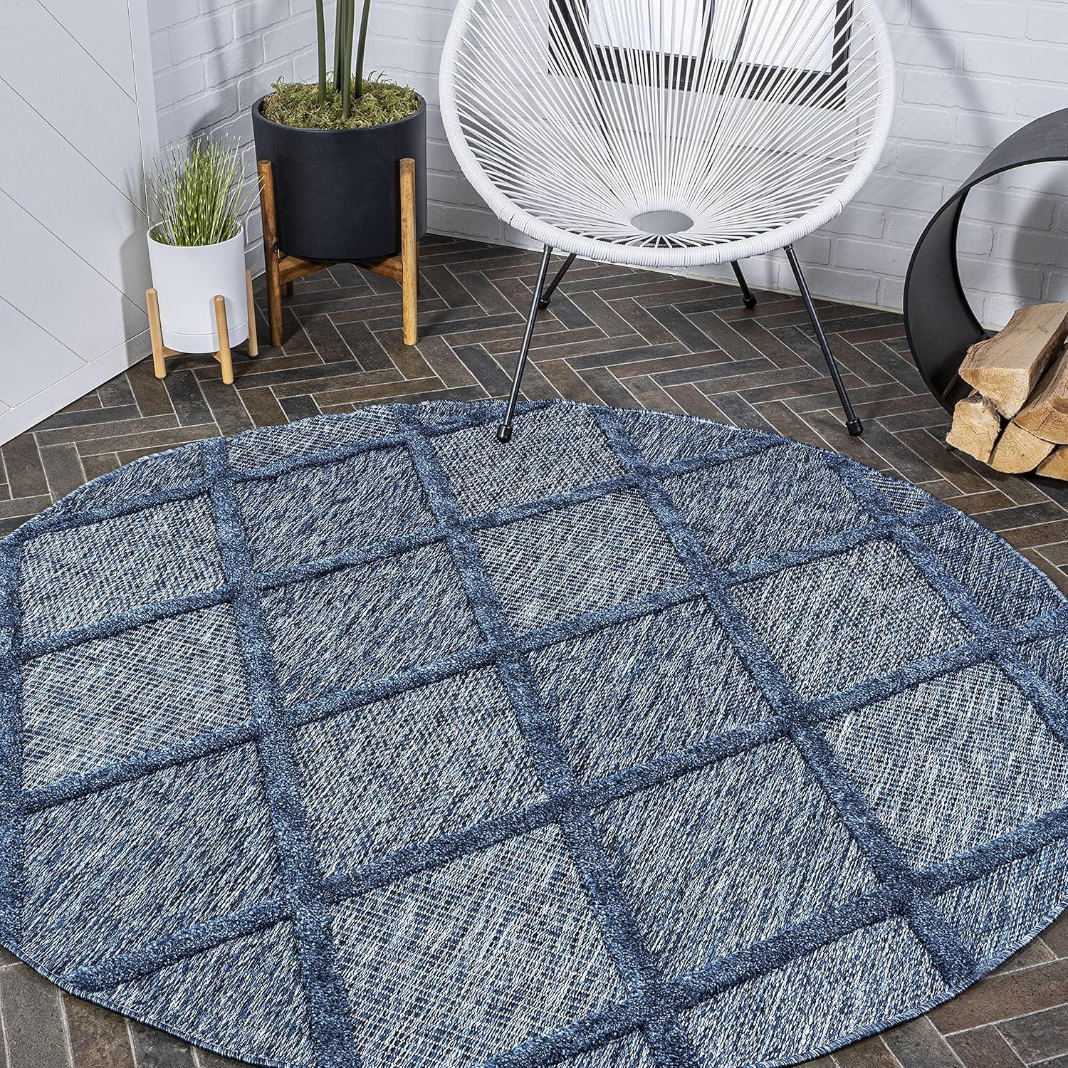 imageJONATHAN Y Diamond Trellis Indoor Outdoor Runner Rug 2X8 Dark Gray Salines for Backyard Patio Porch EasyCleaning High Traffic PetFriendly NonShedding IBZ101A28Navy