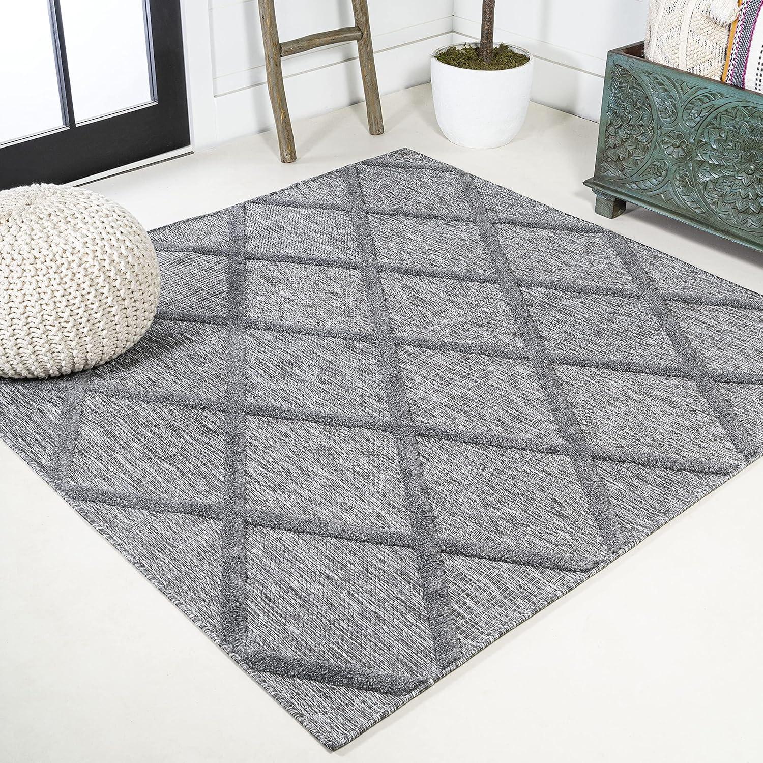 imageJONATHAN Y Diamond Trellis Indoor Outdoor Runner Rug 2X8 Dark Gray Salines for Backyard Patio Porch EasyCleaning High Traffic PetFriendly NonShedding IBZ101A28Dark Gray