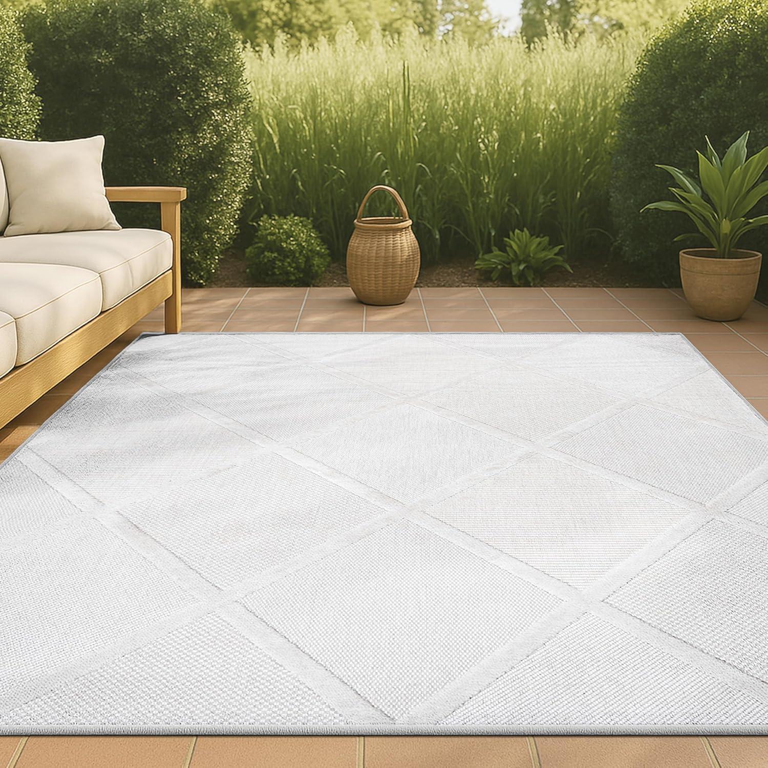 imageJONATHAN Y Diamond Trellis Indoor Outdoor Runner Rug 2X8 Dark Gray Salines for Backyard Patio Porch EasyCleaning High Traffic PetFriendly NonShedding IBZ101A28Ivory