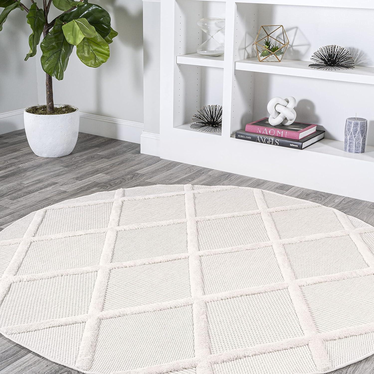 imageJONATHAN Y Diamond Trellis Indoor Outdoor Runner Rug 2X8 Dark Gray Salines for Backyard Patio Porch EasyCleaning High Traffic PetFriendly NonShedding IBZ101A28Ivory