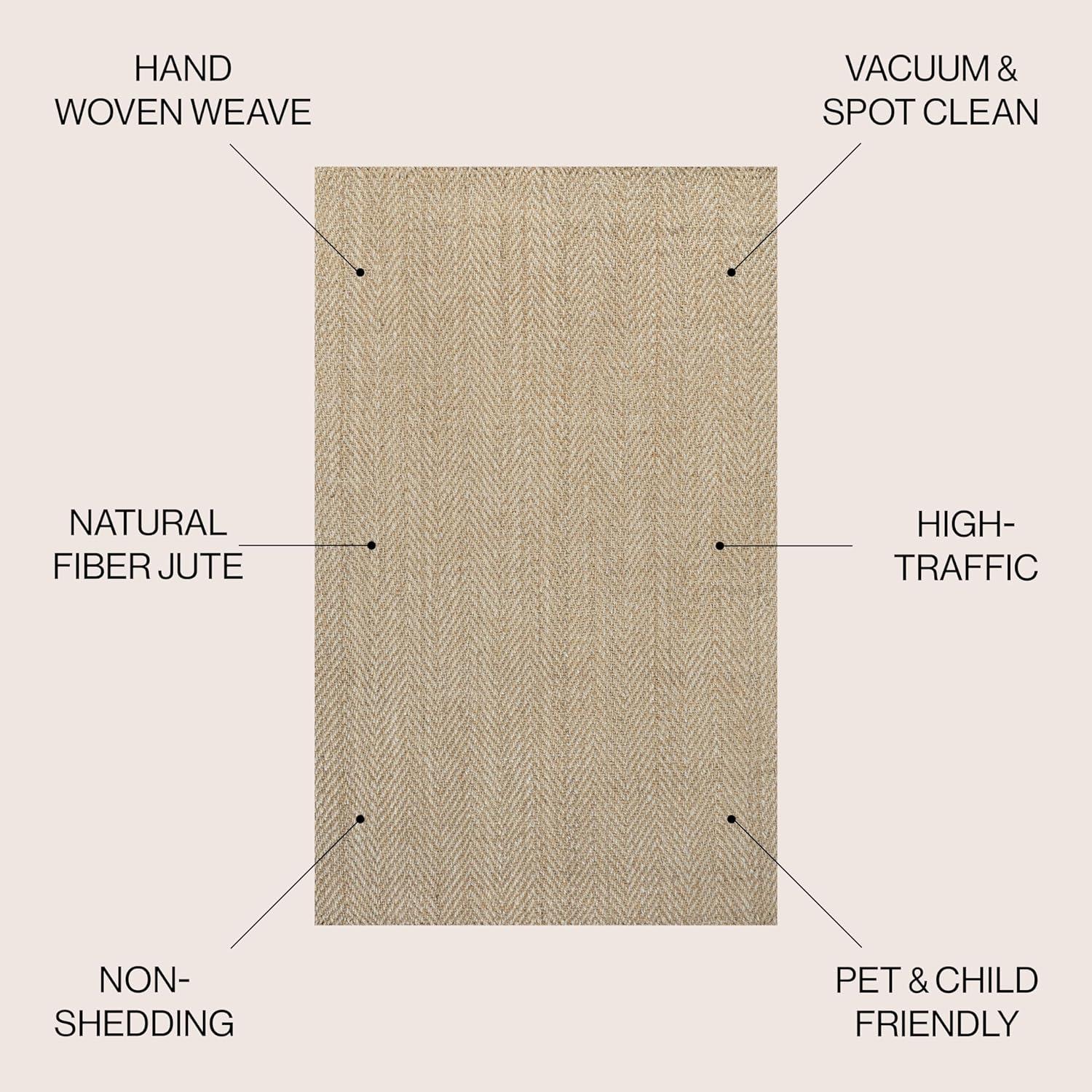 imageJONATHAN Y Espina Hand Woven Herringbone Chunky Jute Natural Runner Rug 2x8 Bohemian Cottage EasyCleaning for Living Room Bedroom Kitchen Pet Friendly NonShedding NFR101A28Ivory