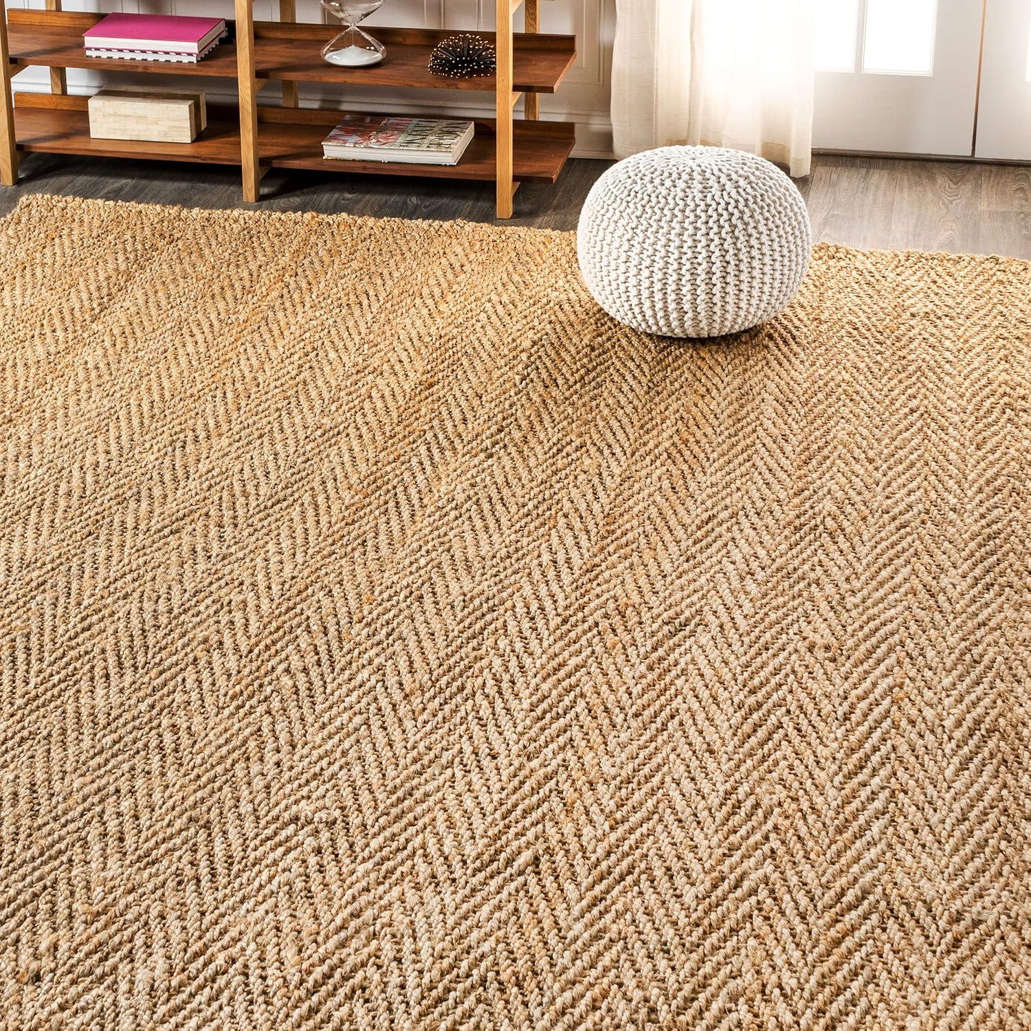imageJONATHAN Y Espina Hand Woven Herringbone Chunky Jute Natural Runner Rug 2x8 Bohemian Cottage EasyCleaning for Living Room Bedroom Kitchen Pet Friendly NonShedding NFR101A28Natural
