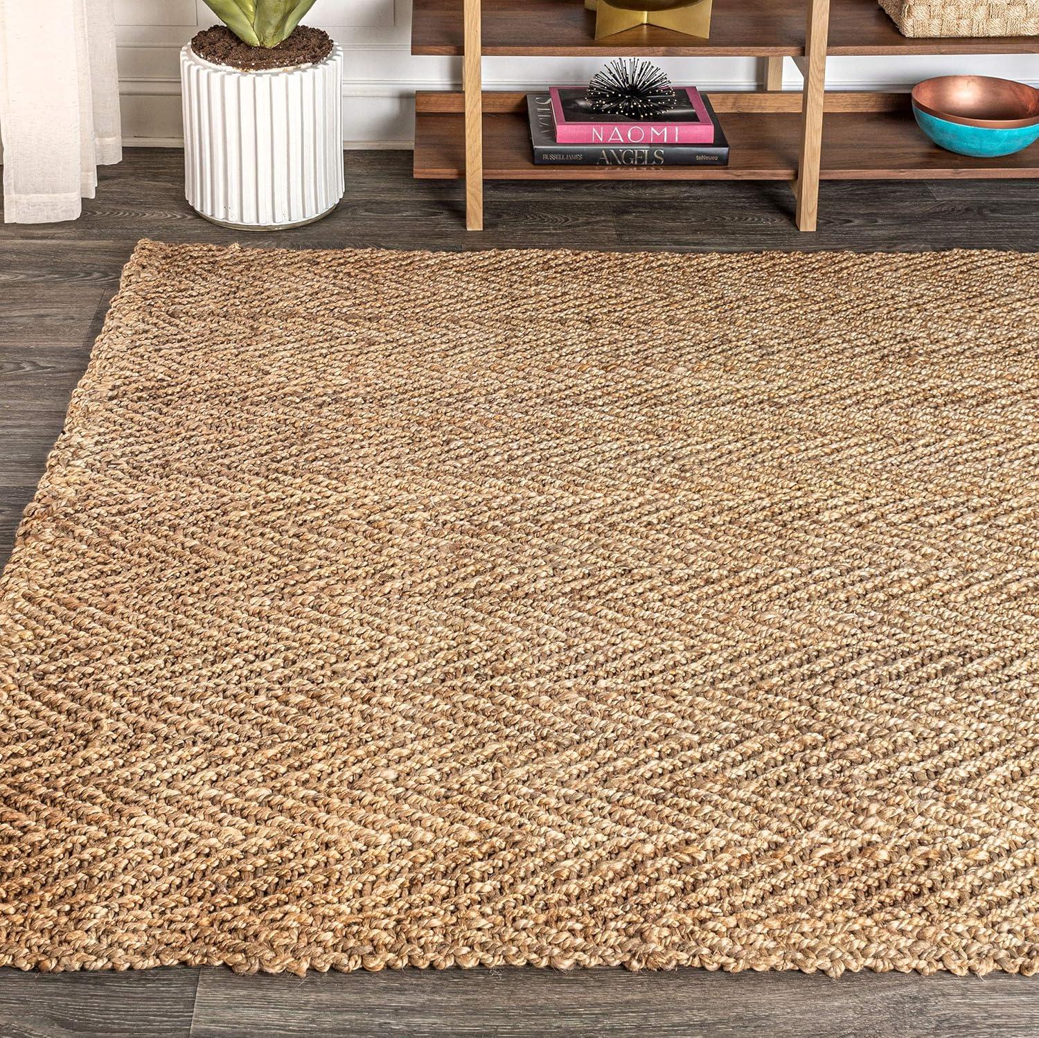 imageJONATHAN Y Espina Hand Woven Herringbone Chunky Jute Natural Runner Rug 2x8 Bohemian Cottage EasyCleaning for Living Room Bedroom Kitchen Pet Friendly NonShedding NFR101A28Natural