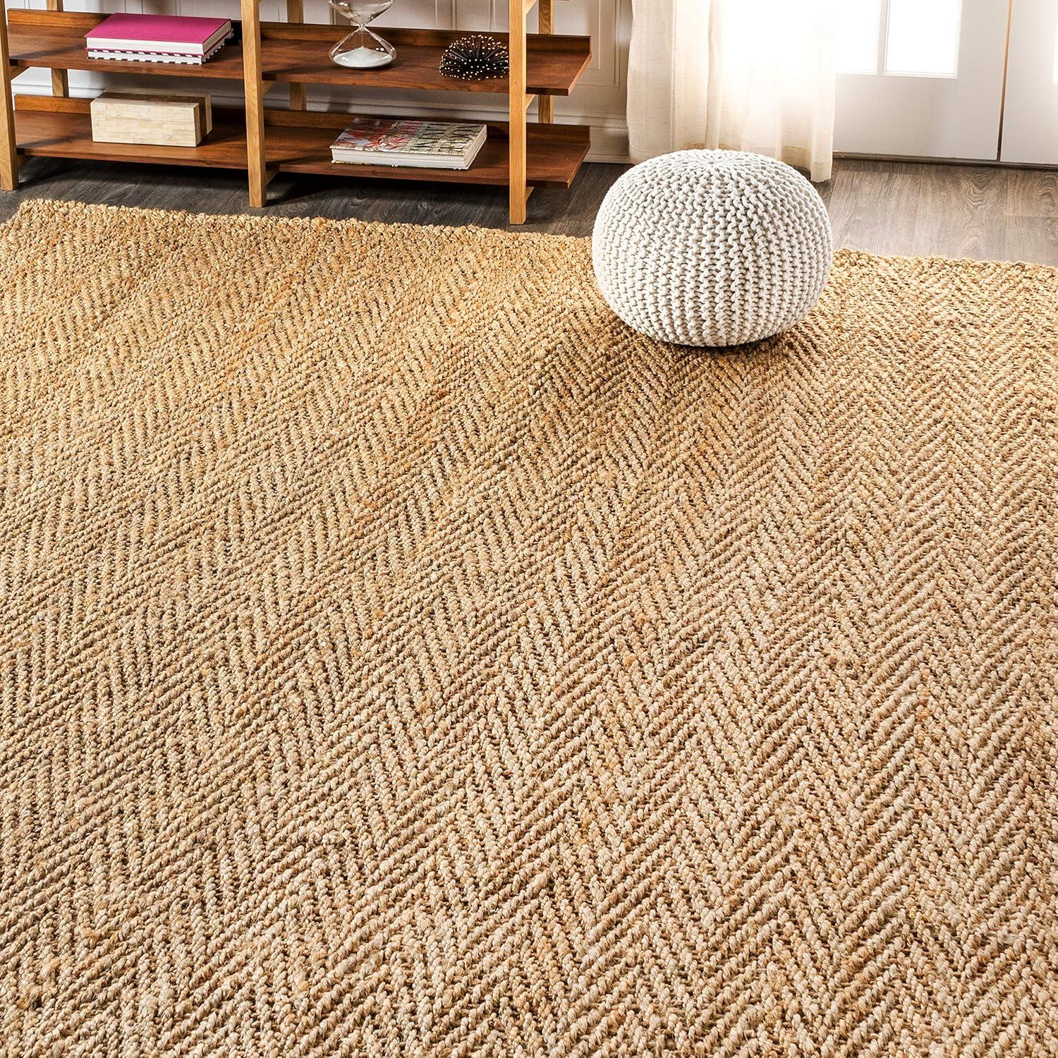 imageJONATHAN Y Espina Hand Woven Herringbone Chunky Jute Natural Runner Rug 2x8 Bohemian Cottage EasyCleaning for Living Room Bedroom Kitchen Pet Friendly NonShedding NFR101A28Natural