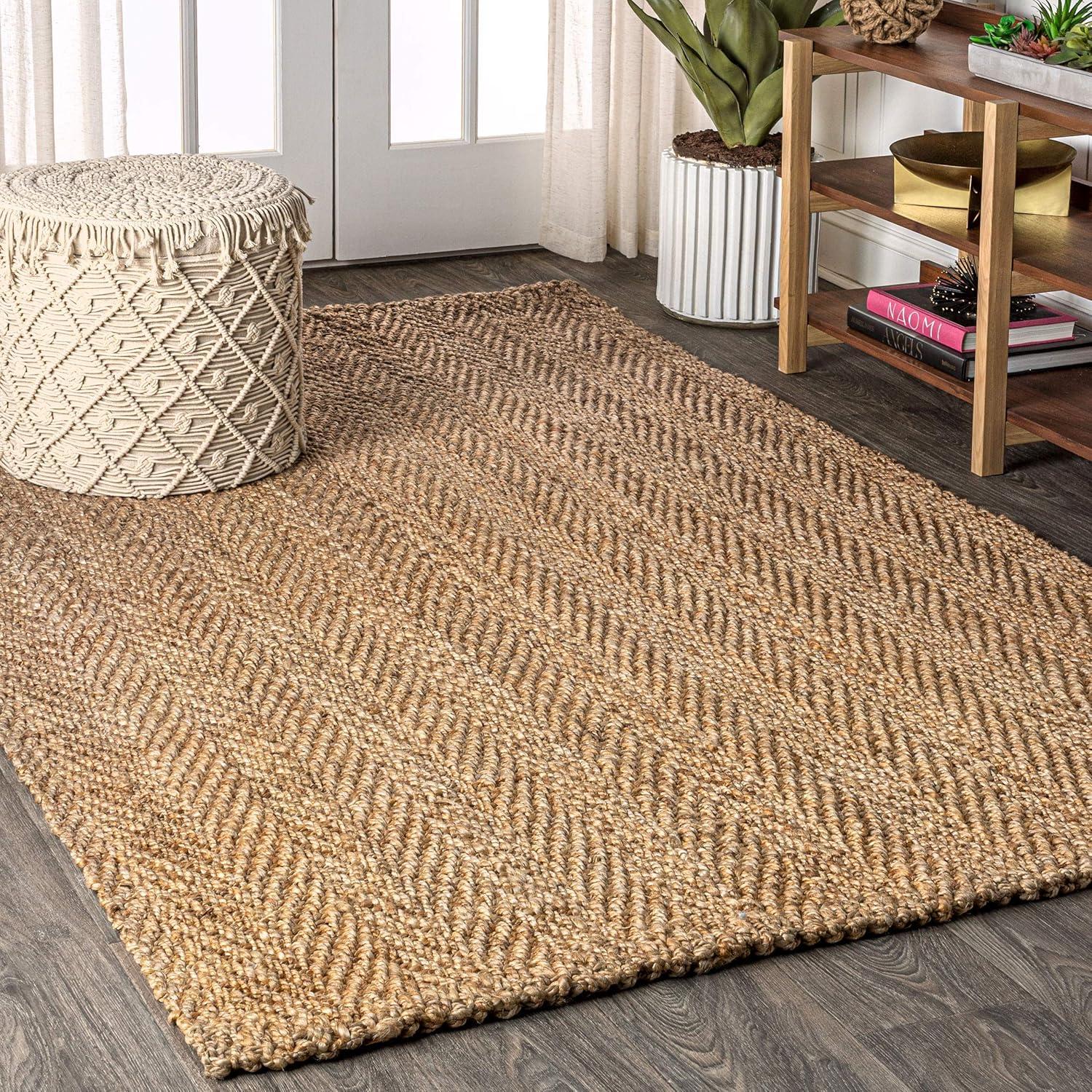 imageJONATHAN Y Espina Hand Woven Herringbone Chunky Jute Natural Runner Rug 2x8 Bohemian Cottage EasyCleaning for Living Room Bedroom Kitchen Pet Friendly NonShedding NFR101A28Natural
