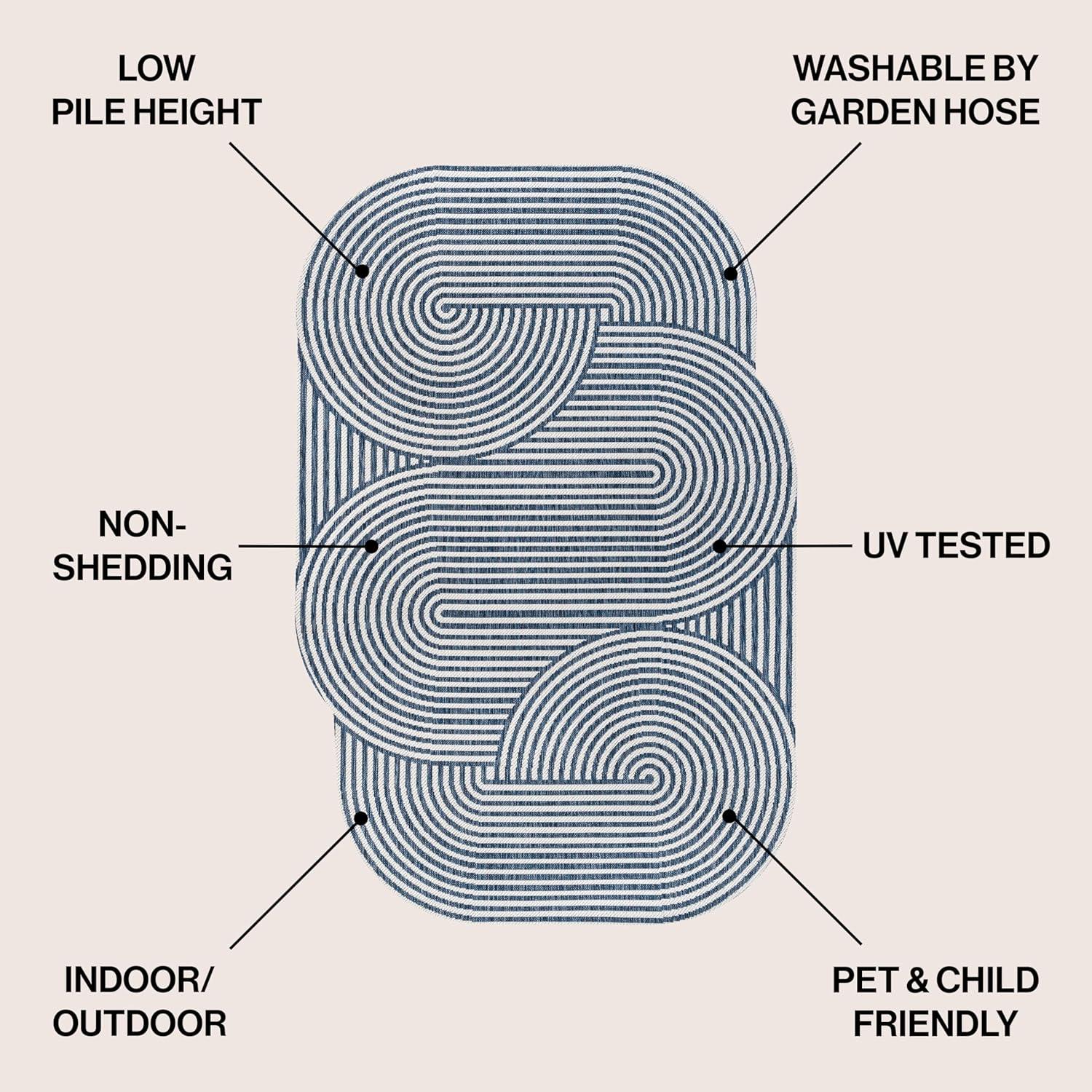 imageJONATHAN Y Geometric Arch Stripe Indoor Outdoor Area Rug 8X10 CreamNavy Margot Modern for Backyard Patio Porch EasyCleaning High Traffic PetFriendly NonShedding SHP201C8CreamNavy