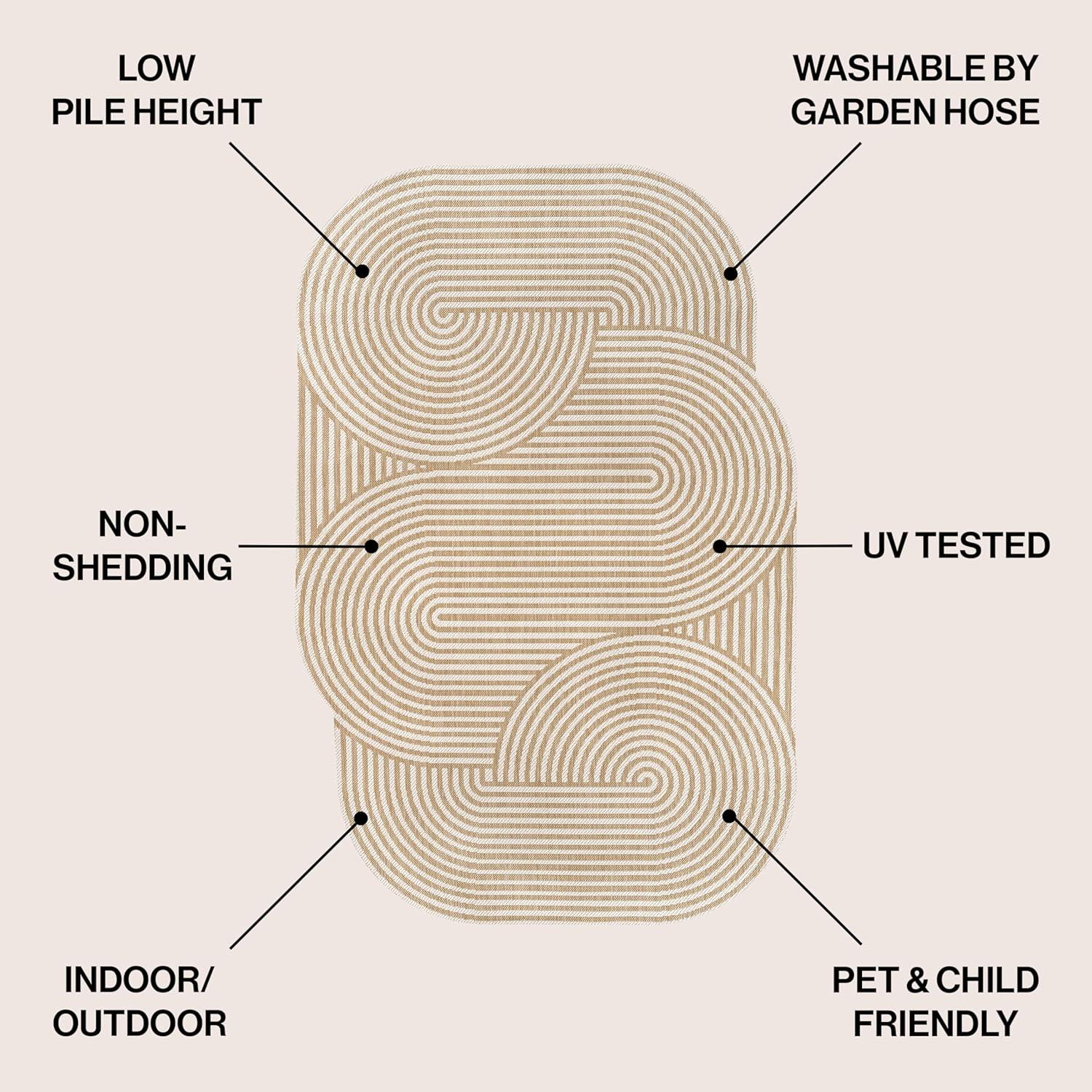 imageJONATHAN Y Geometric Arch Stripe Indoor Outdoor Area Rug 8X10 CreamNavy Margot Modern for Backyard Patio Porch EasyCleaning High Traffic PetFriendly NonShedding SHP201C8CreamNatural