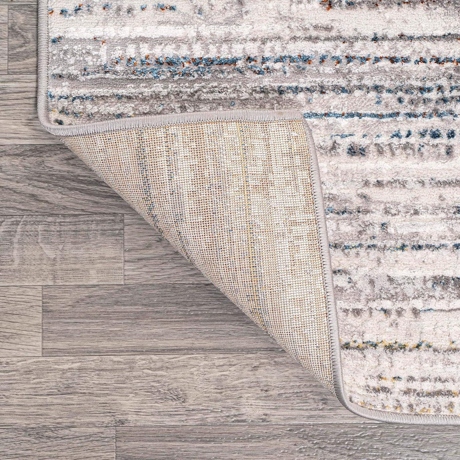 imageJONATHAN Y Loom Strie GrayBlack Runner Rug 2X8 ft Modern for Living Room Bedroom Kitchen Office EasyCleaning High Traffic PetFriendly NonShedding SOR200A28GrayBlueOrange