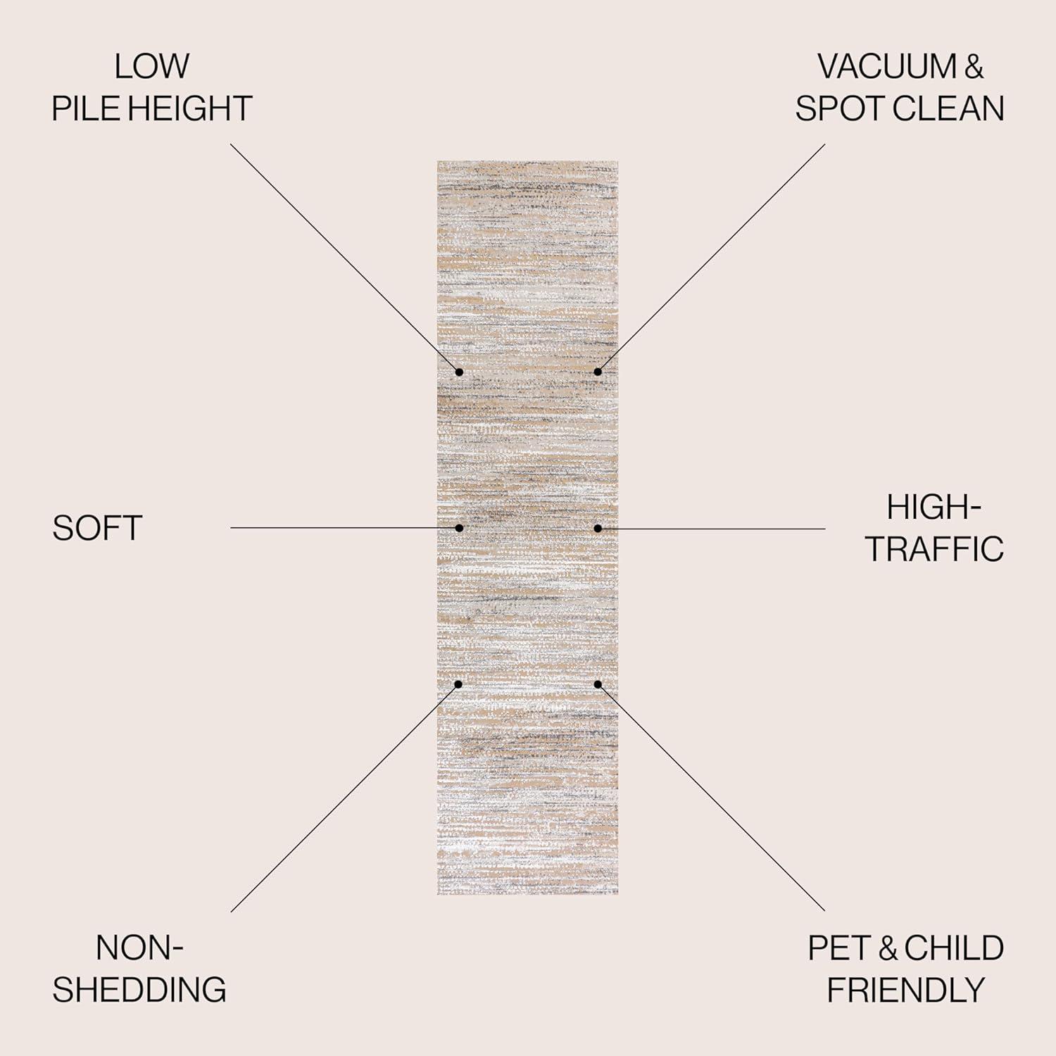 imageJONATHAN Y Loom Strie GrayBlack Runner Rug 2X8 ft Modern for Living Room Bedroom Kitchen Office EasyCleaning High Traffic PetFriendly NonShedding SOR200A28BeigeGray