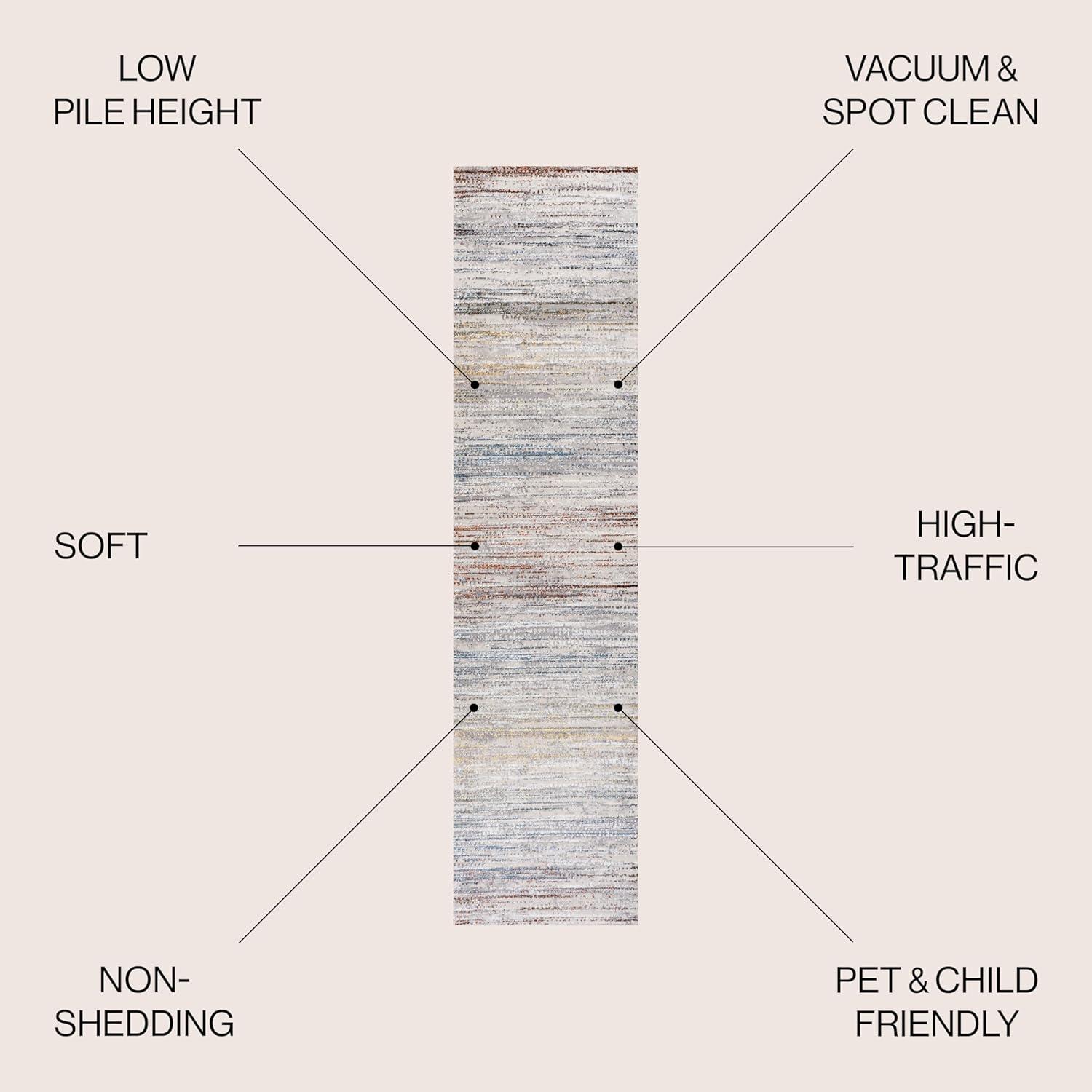 imageJONATHAN Y Loom Strie GrayBlack Runner Rug 2X8 ft Modern for Living Room Bedroom Kitchen Office EasyCleaning High Traffic PetFriendly NonShedding SOR200A28GrayBlueOrange