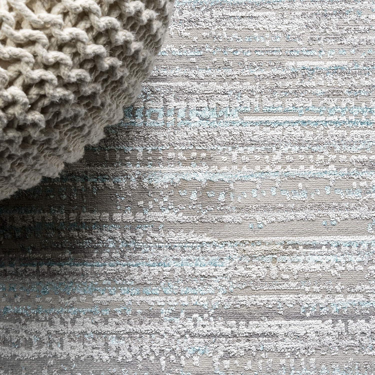 imageJONATHAN Y Loom Strie GrayBlack Runner Rug 2X8 ft Modern for Living Room Bedroom Kitchen Office EasyCleaning High Traffic PetFriendly NonShedding SOR200A28GrayTurquoise