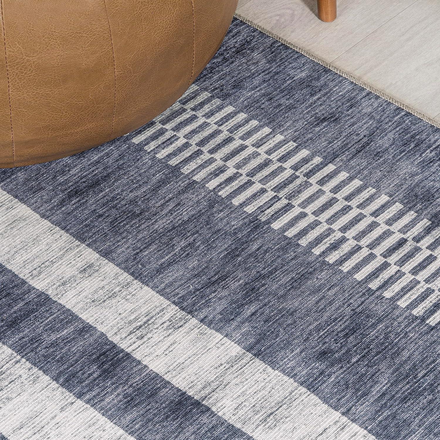 imageJONATHAN Y Machine Washable IvoryPeach Runner Rug 2X8 ft Raita Modern Distressed Stripe for Living Room Bedroom Kitchen Office EasyCleaning High Traffic PetFriendly NonShedding WSH116A28Slate GrayIvory
