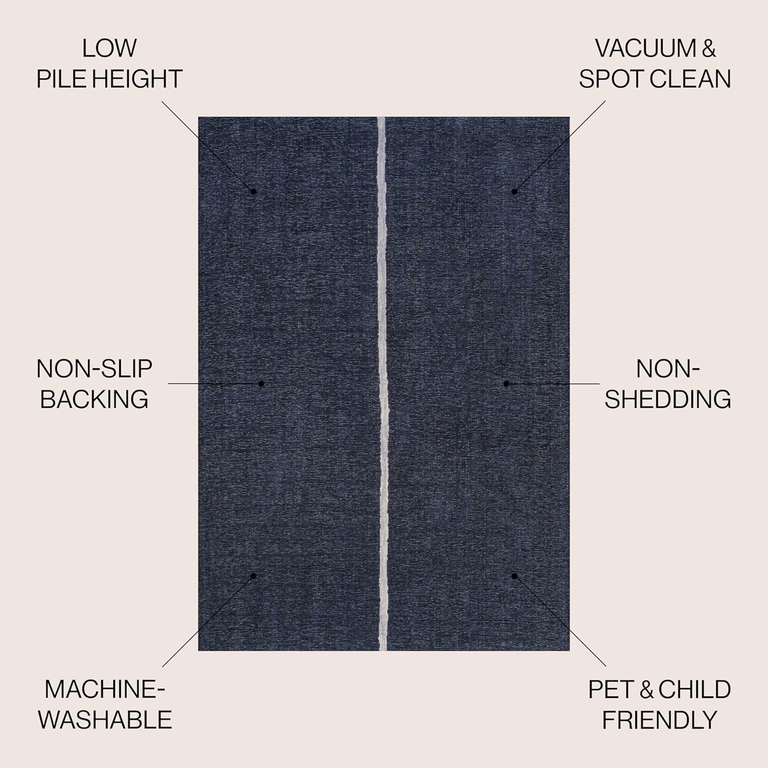 imageJONATHAN Y Machine Washable IvoryPeach Runner Rug 2X8 ft Raita Modern Distressed Stripe for Living Room Bedroom Kitchen Office EasyCleaning High Traffic PetFriendly NonShedding WSH116A28Linja NavyGray