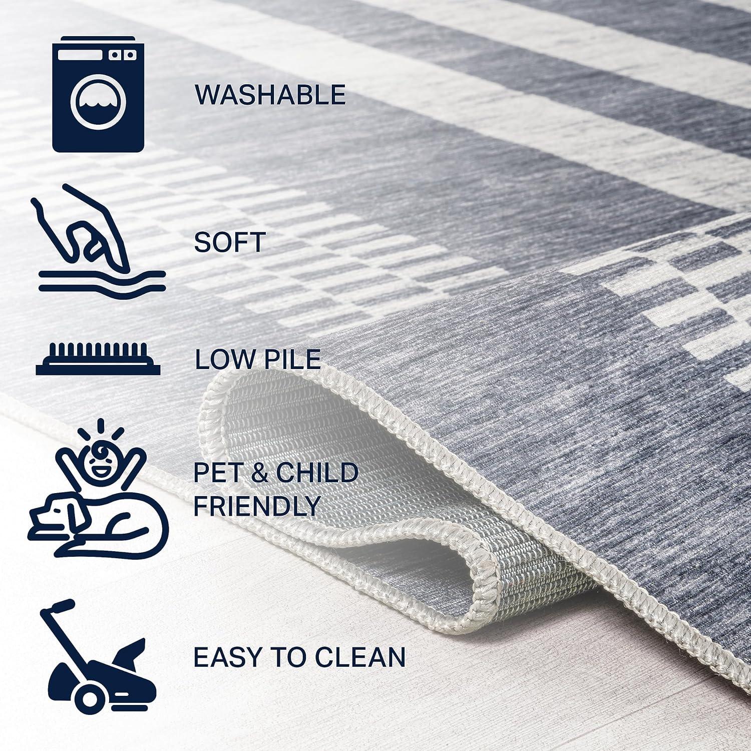 imageJONATHAN Y Machine Washable IvoryPeach Runner Rug 2X8 ft Raita Modern Distressed Stripe for Living Room Bedroom Kitchen Office EasyCleaning High Traffic PetFriendly NonShedding WSH116A28Slate GrayIvory