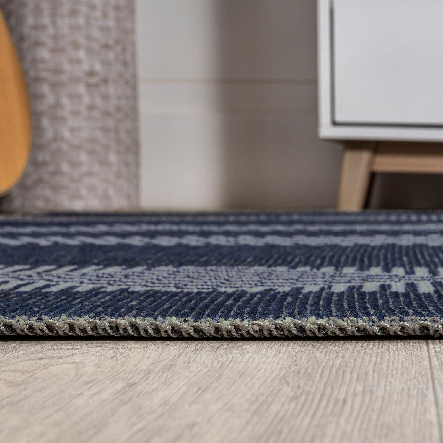 imageJONATHAN Y Machine Washable IvoryPeach Runner Rug 2X8 ft Raita Modern Distressed Stripe for Living Room Bedroom Kitchen Office EasyCleaning High Traffic PetFriendly NonShedding WSH116A28Nautisk NavyGray