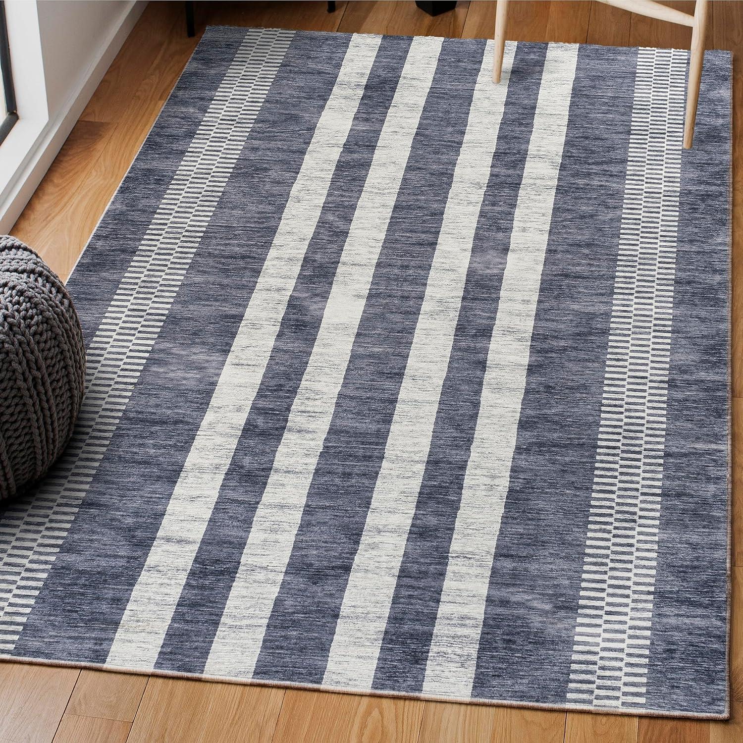 imageJONATHAN Y Machine Washable IvoryPeach Runner Rug 2X8 ft Raita Modern Distressed Stripe for Living Room Bedroom Kitchen Office EasyCleaning High Traffic PetFriendly NonShedding WSH116A28Slate GrayIvory
