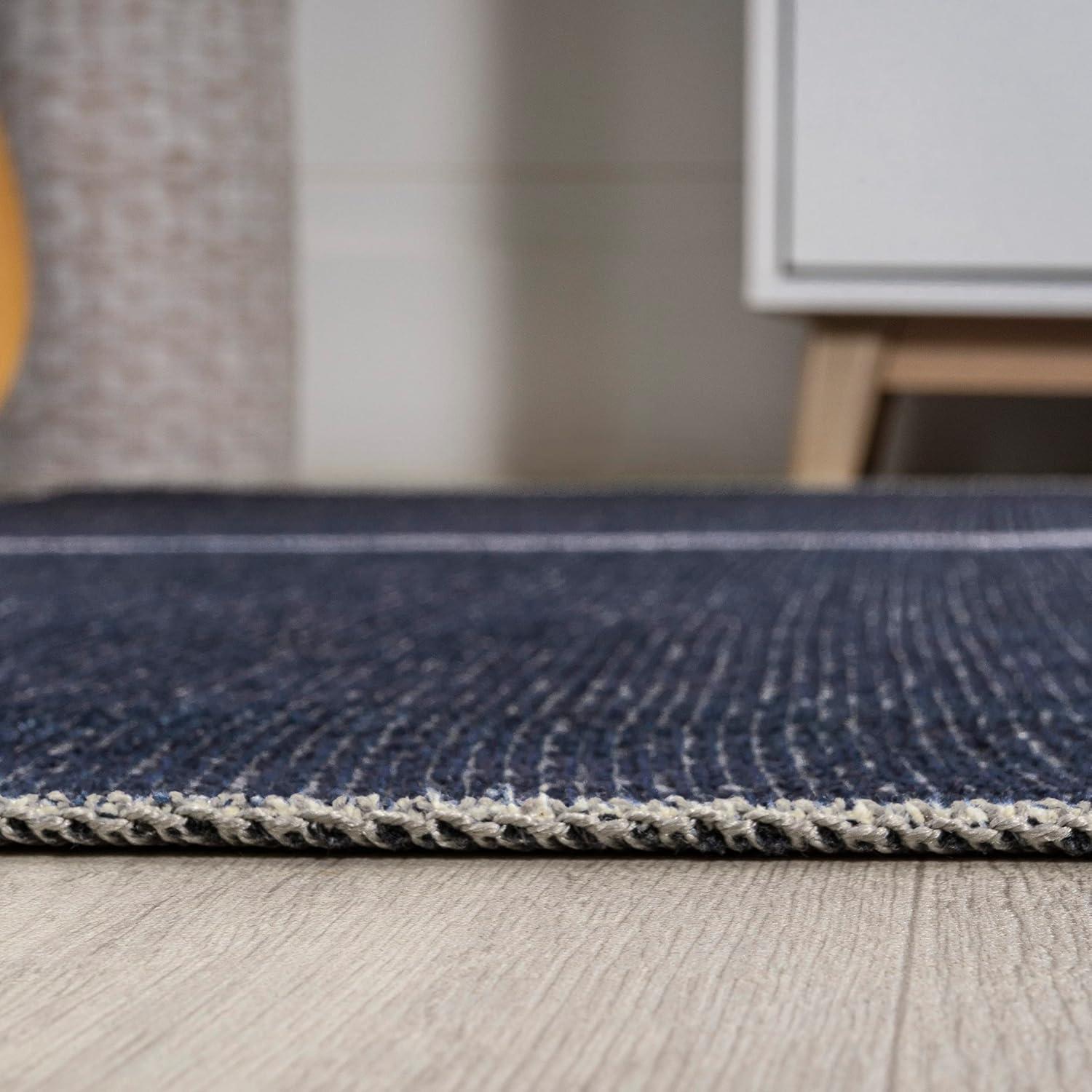 imageJONATHAN Y Machine Washable IvoryPeach Runner Rug 2X8 ft Raita Modern Distressed Stripe for Living Room Bedroom Kitchen Office EasyCleaning High Traffic PetFriendly NonShedding WSH116A28Linja NavyGray
