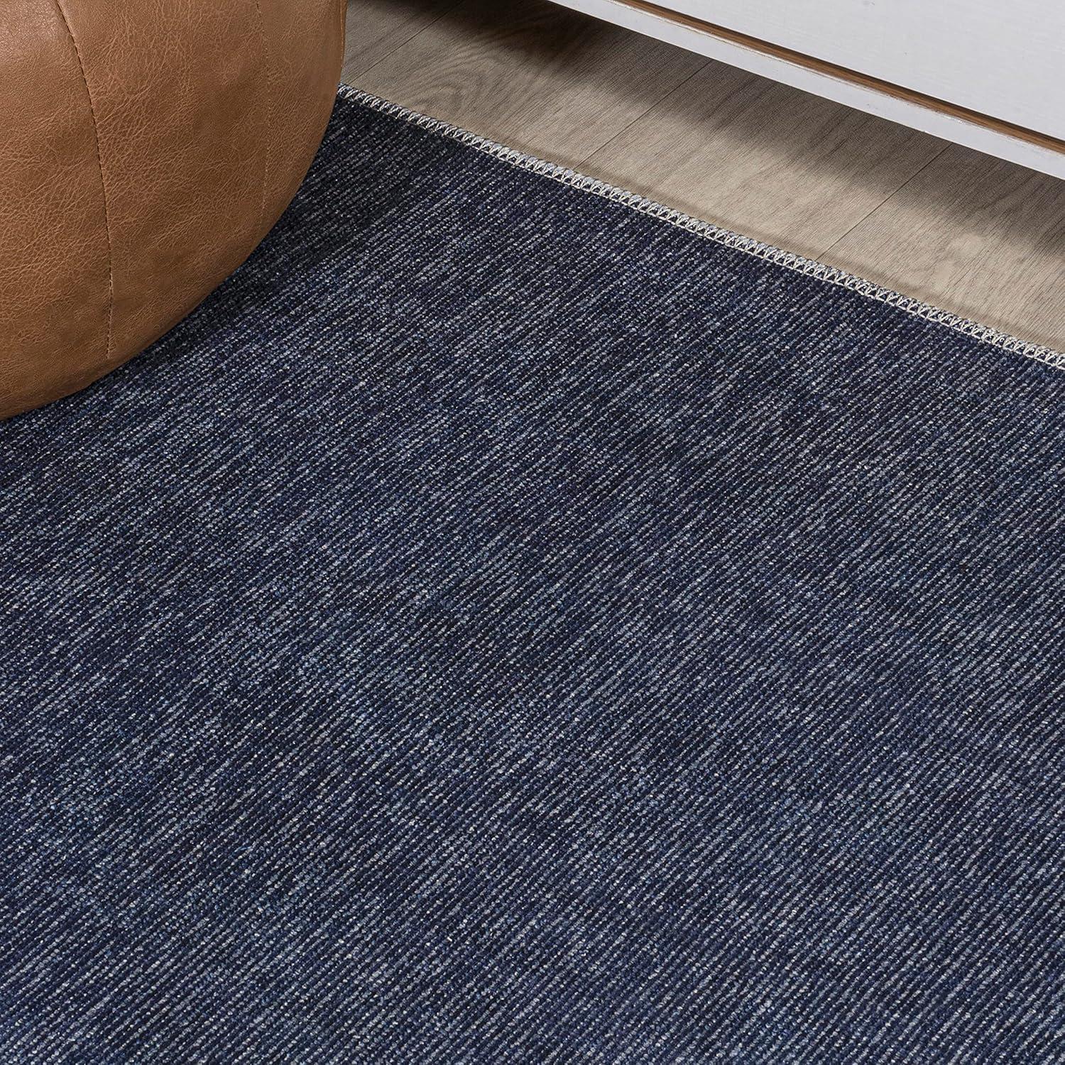 imageJONATHAN Y Machine Washable IvoryPeach Runner Rug 2X8 ft Raita Modern Distressed Stripe for Living Room Bedroom Kitchen Office EasyCleaning High Traffic PetFriendly NonShedding WSH116A28Linja NavyGray