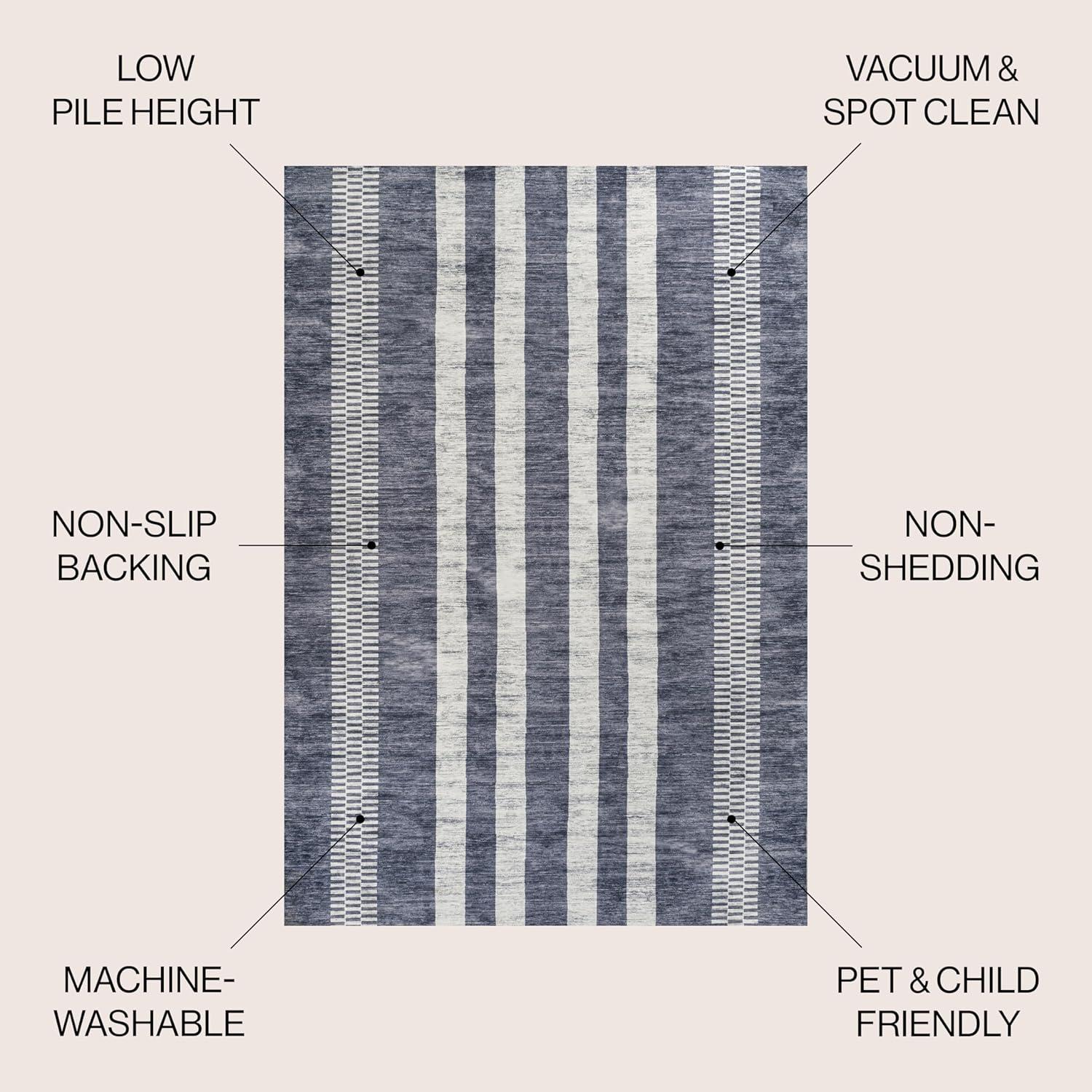 imageJONATHAN Y Machine Washable IvoryPeach Runner Rug 2X8 ft Raita Modern Distressed Stripe for Living Room Bedroom Kitchen Office EasyCleaning High Traffic PetFriendly NonShedding WSH116A28Slate GrayIvory