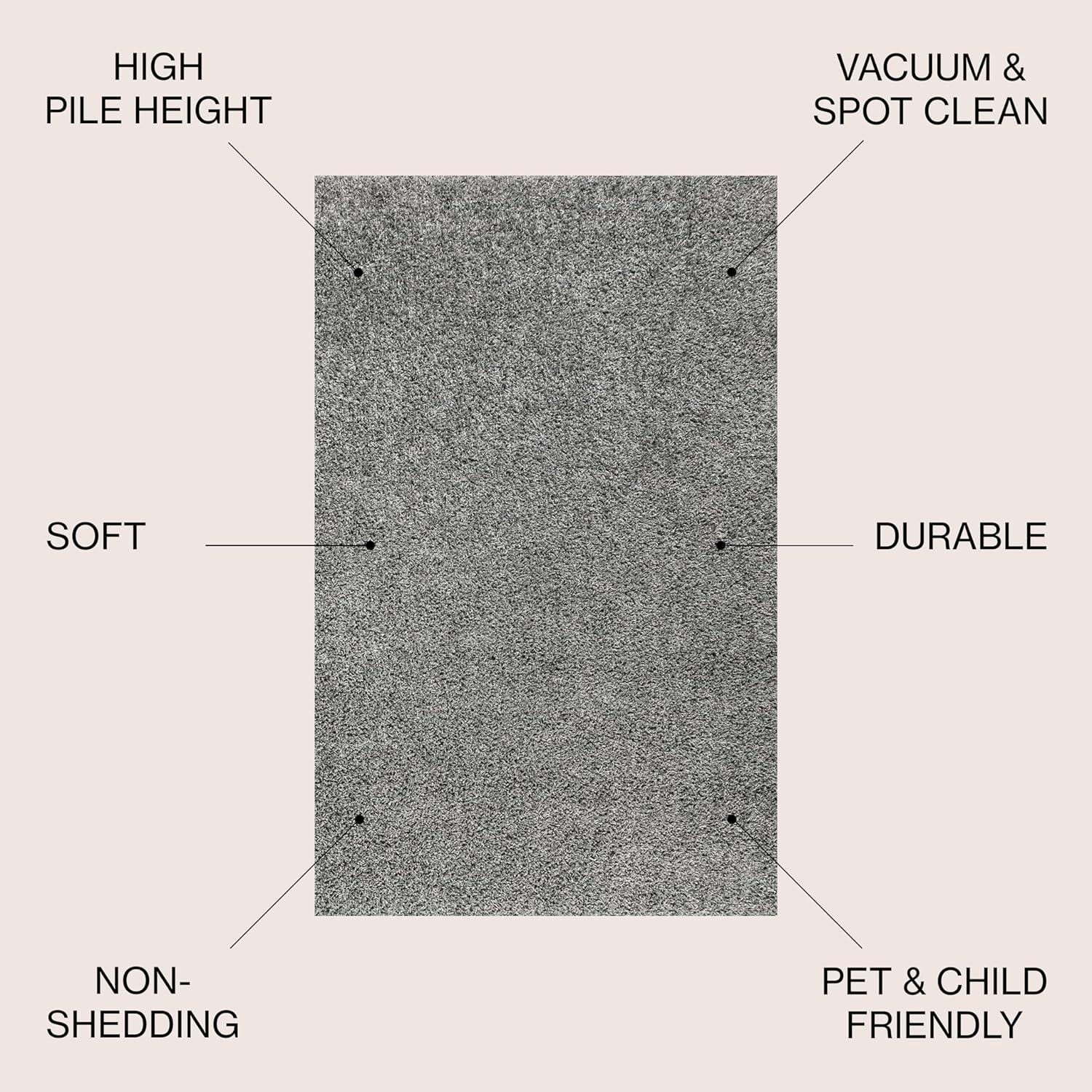 imageJONATHAN Y Mercer Shag Plush White Indoor Area Rug 8x10 Transitional Modern EasyCleaning for Living Room Bedroom Kitchen Pet Friendly NonShedding MCR106A8Charcoal