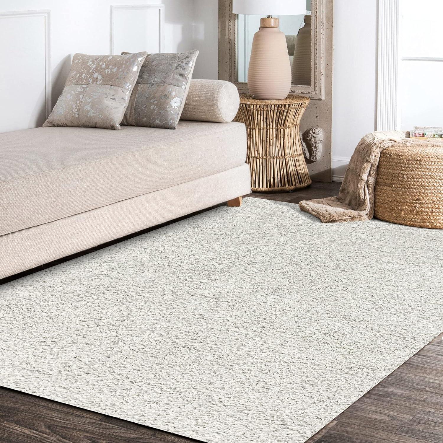 imageJONATHAN Y Mercer Shag Plush White Indoor Area Rug 8x10 Transitional Modern EasyCleaning for Living Room Bedroom Kitchen Pet Friendly NonShedding MCR106A8White