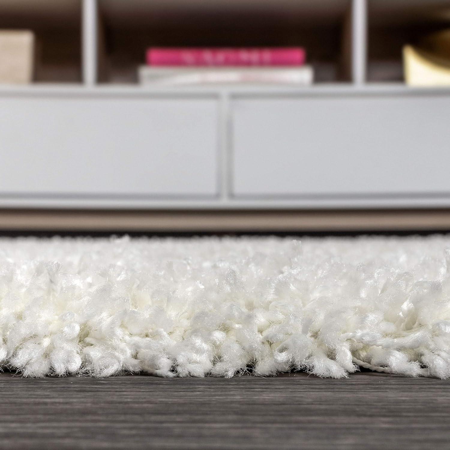 imageJONATHAN Y Mercer Shag Plush White Indoor Area Rug 8x10 Transitional Modern EasyCleaning for Living Room Bedroom Kitchen Pet Friendly NonShedding MCR106A8White