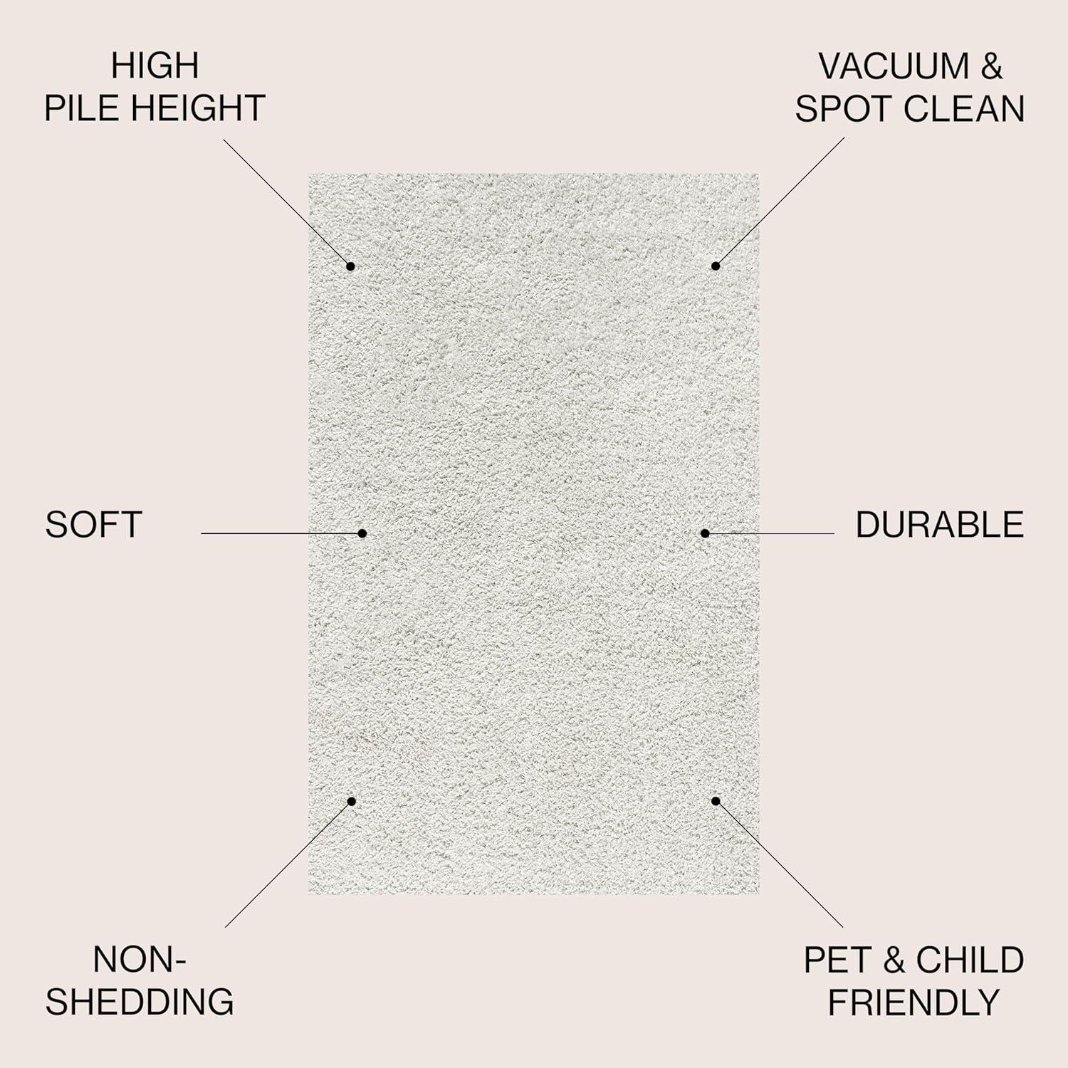 imageJONATHAN Y Mercer Shag Plush White Indoor Area Rug 8x10 Transitional Modern EasyCleaning for Living Room Bedroom Kitchen Pet Friendly NonShedding MCR106A8White