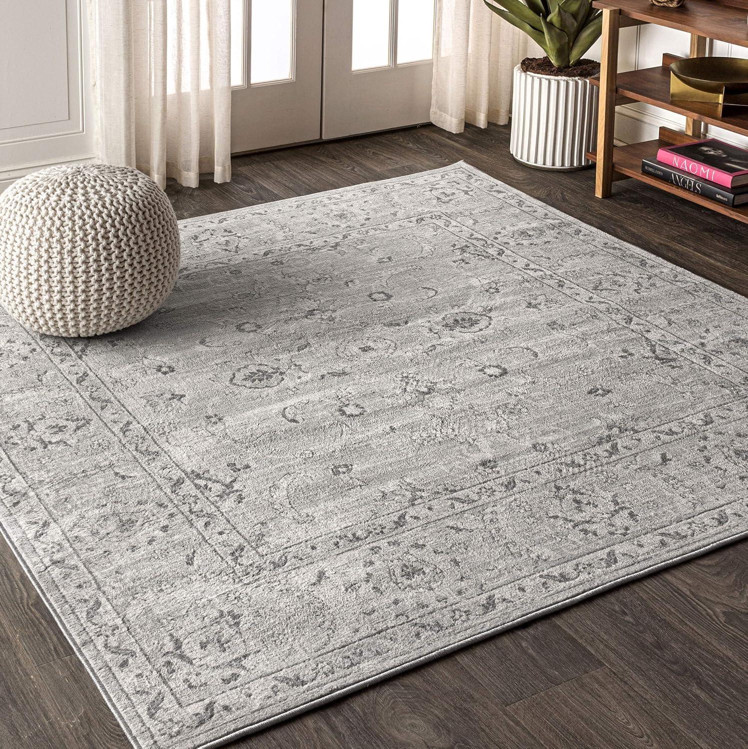 imageJONATHAN Y Modern Vintage Light Grey Runner Rug 2x8 Country Floral EasyCleaning for Living Room Bedroom Kitchen Pet Friendly NonShedding MDP107B28Light Grey