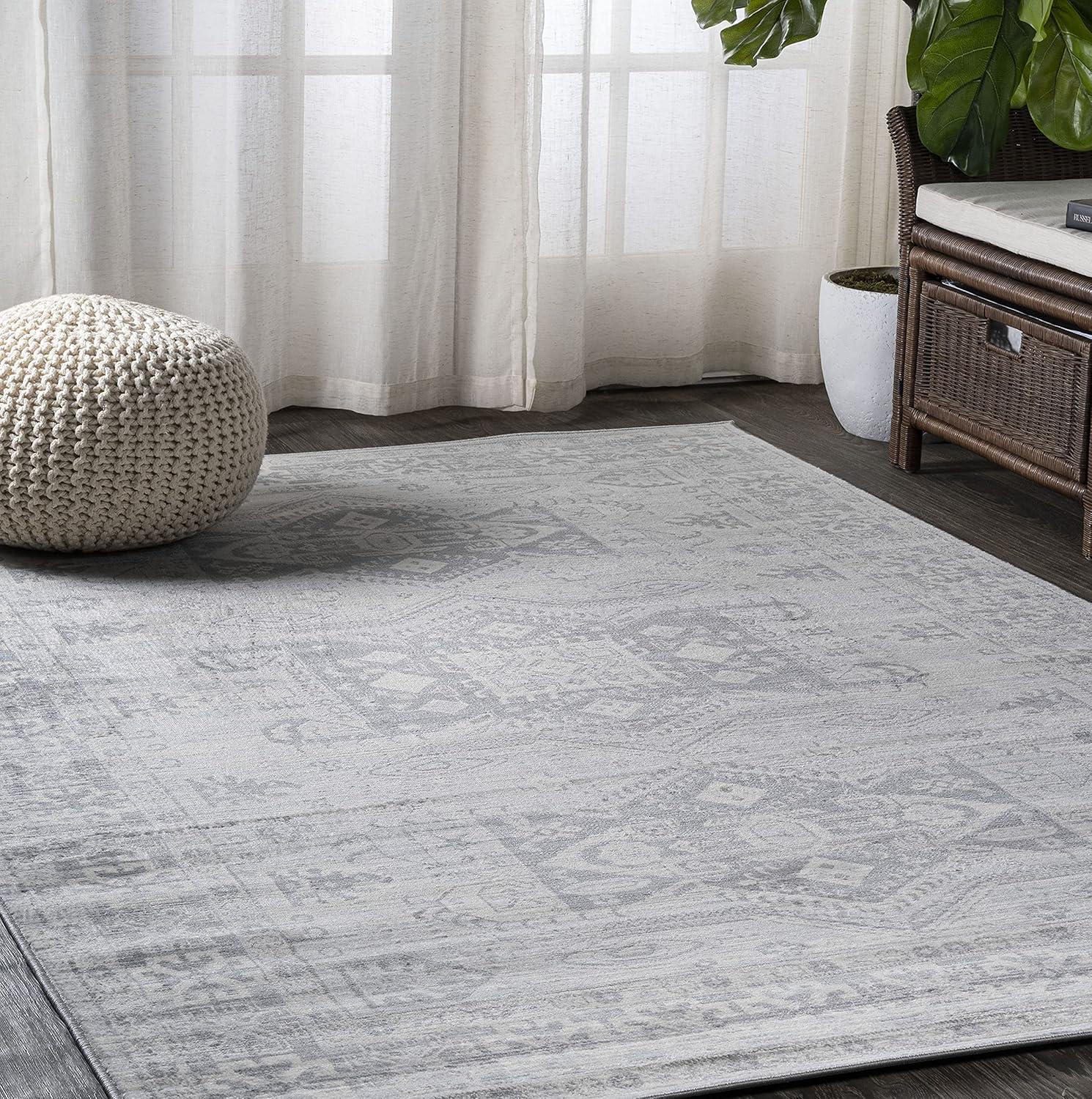 imageJONATHAN Y Modern Vintage Light Grey Runner Rug 2x8 Country Floral EasyCleaning for Living Room Bedroom Kitchen Pet Friendly NonShedding MDP107B28Light Gray