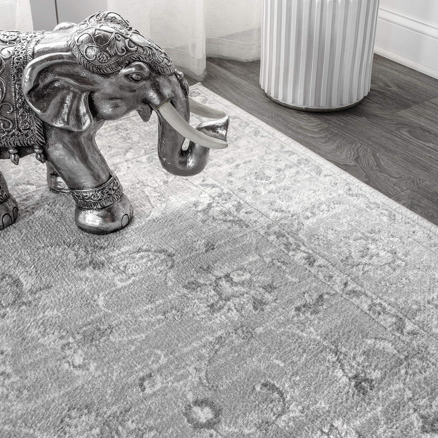 imageJONATHAN Y Modern Vintage Light Grey Runner Rug 2x8 Country Floral EasyCleaning for Living Room Bedroom Kitchen Pet Friendly NonShedding MDP107B28Light Grey