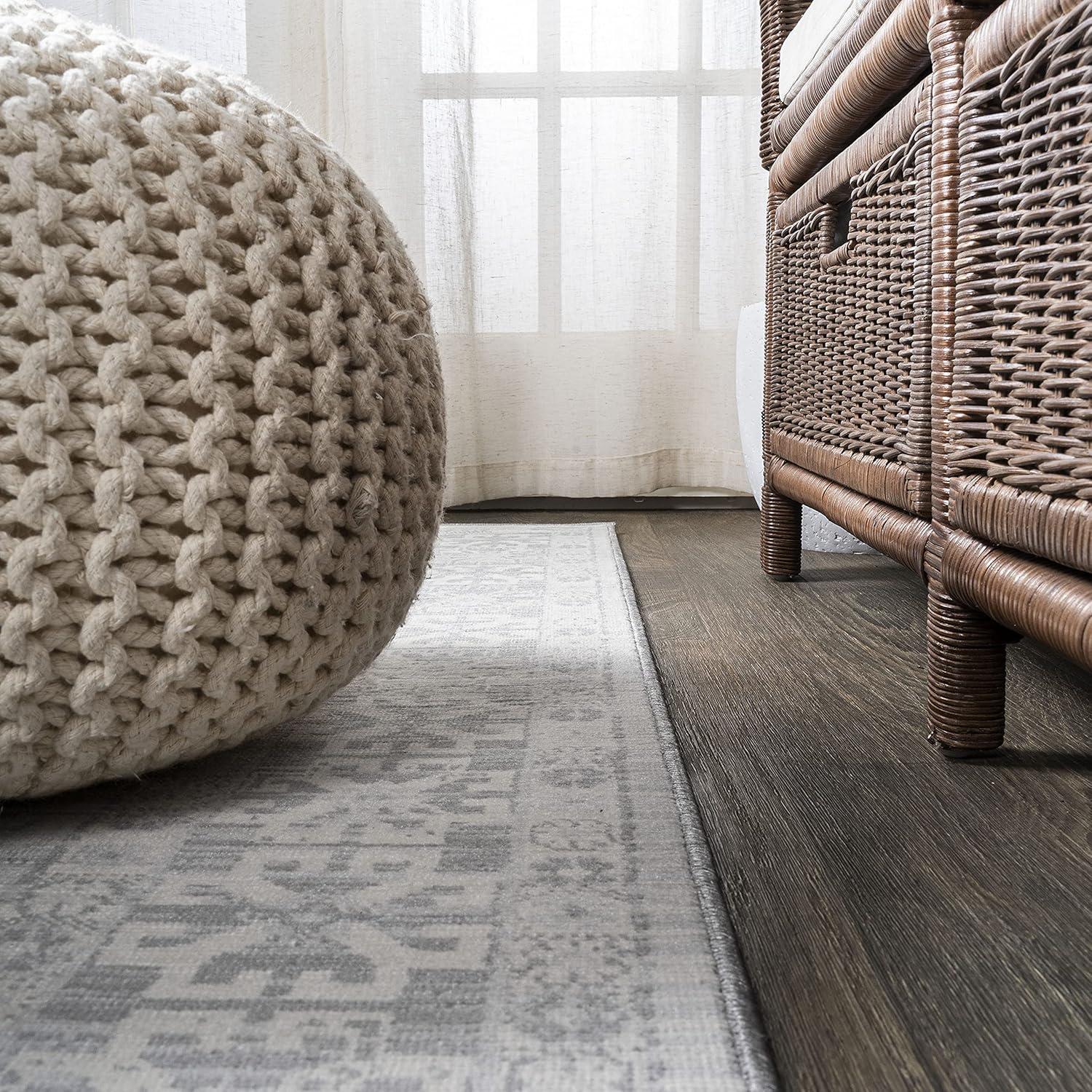 imageJONATHAN Y Modern Vintage Light Grey Runner Rug 2x8 Country Floral EasyCleaning for Living Room Bedroom Kitchen Pet Friendly NonShedding MDP107B28Light Gray