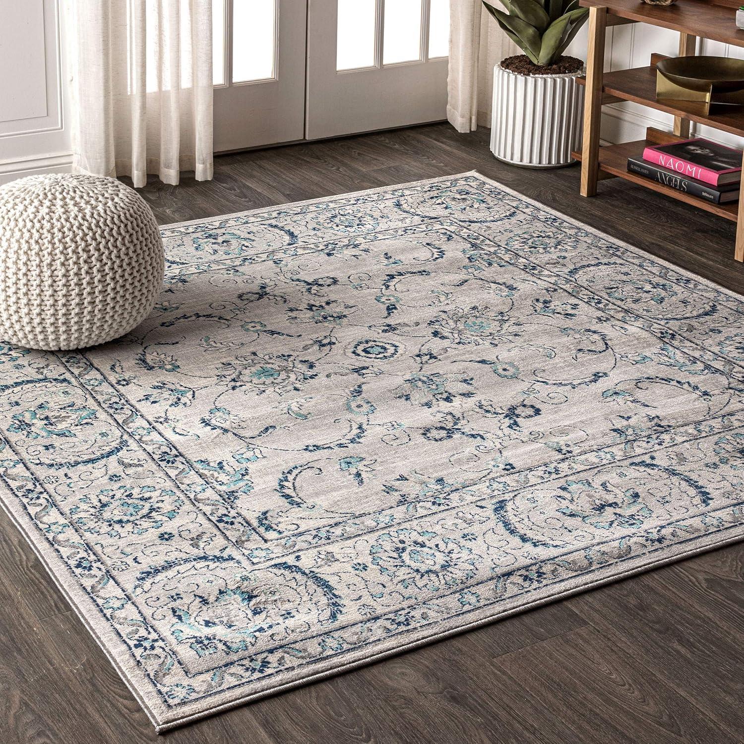 imageJONATHAN Y Modern Vintage Light Grey Runner Rug 2x8 Country Floral EasyCleaning for Living Room Bedroom Kitchen Pet Friendly NonShedding MDP107B28Light Gray