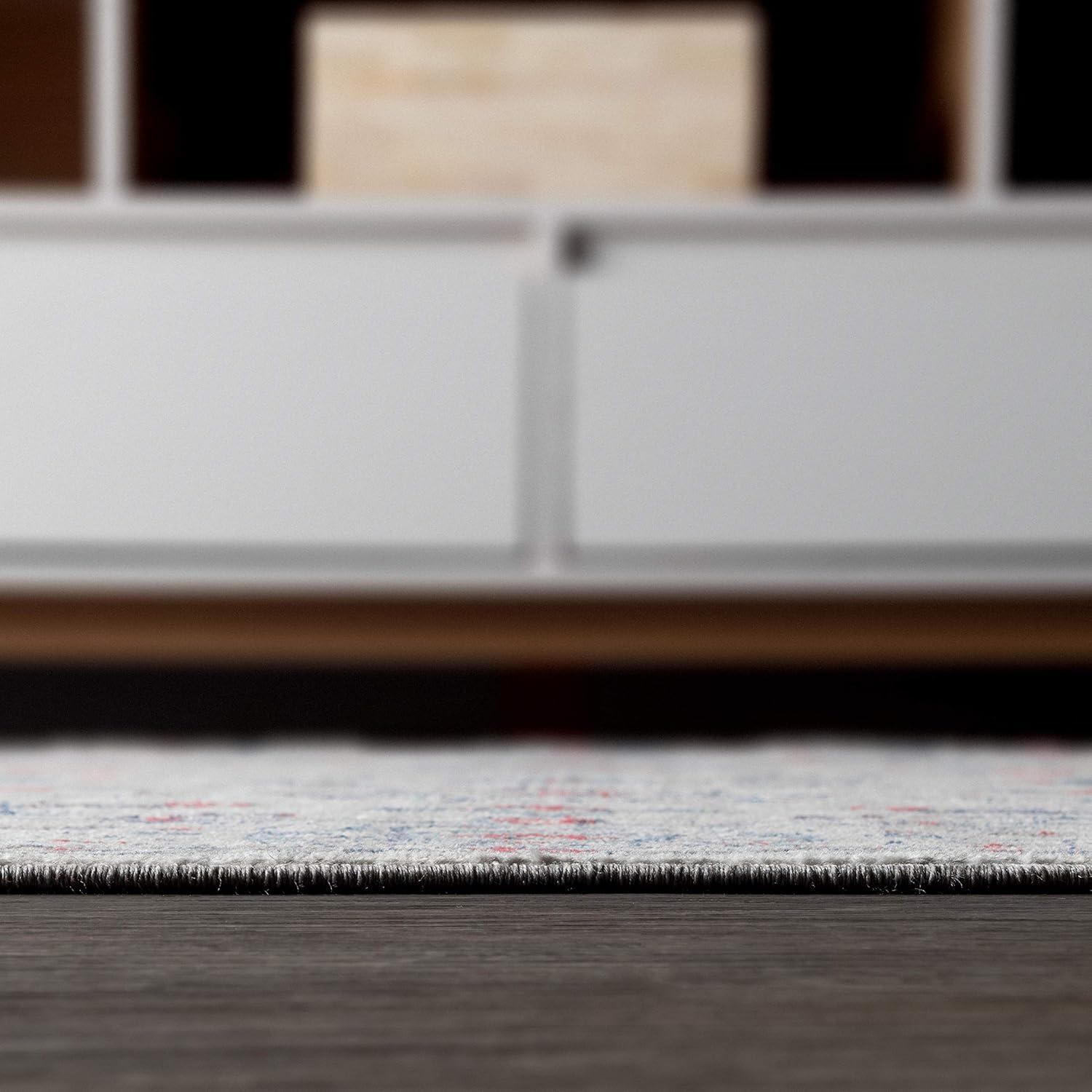 imageJONATHAN Y Modern Vintage Light Grey Runner Rug 2x8 Country Floral EasyCleaning for Living Room Bedroom Kitchen Pet Friendly NonShedding MDP107B28Light GreyRed