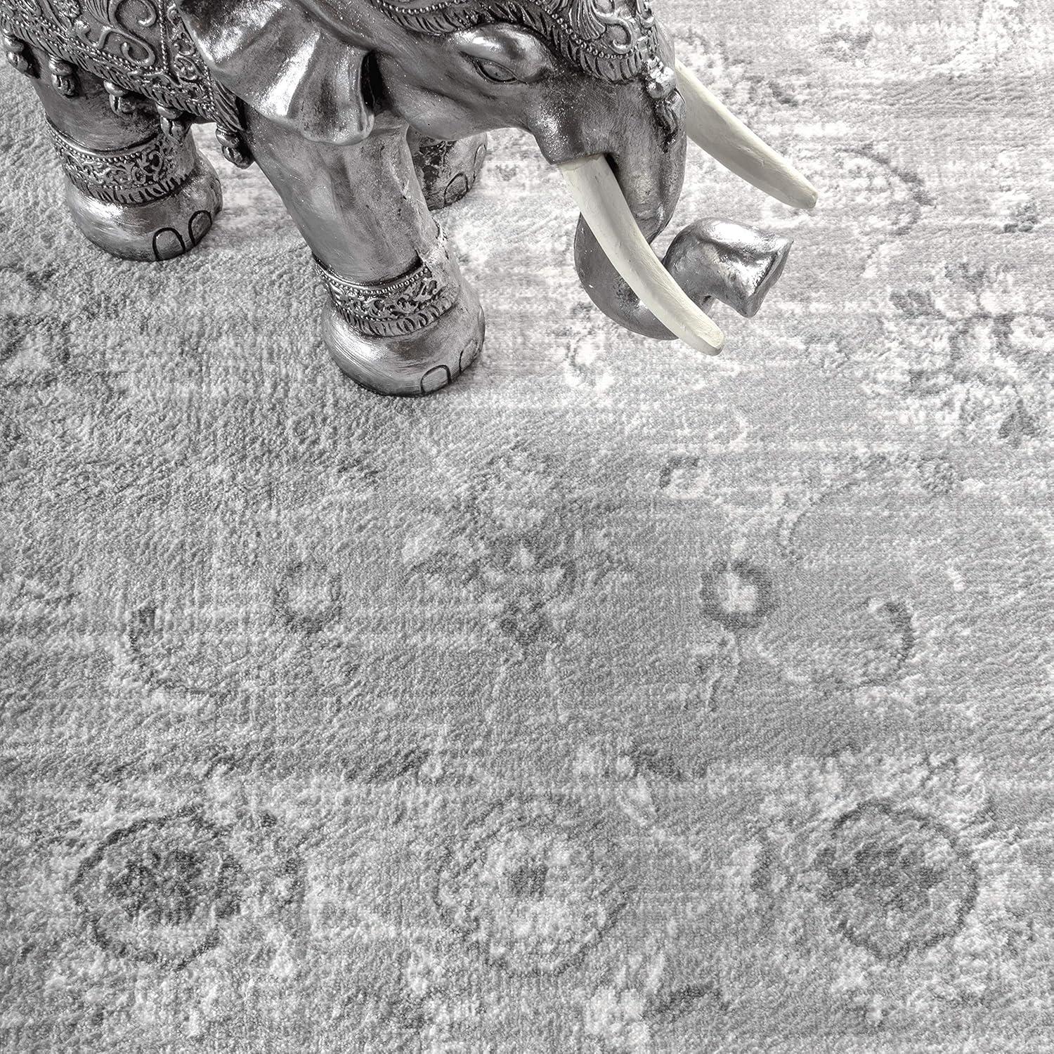 imageJONATHAN Y Modern Vintage Light Grey Runner Rug 2x8 Country Floral EasyCleaning for Living Room Bedroom Kitchen Pet Friendly NonShedding MDP107B28Light Grey