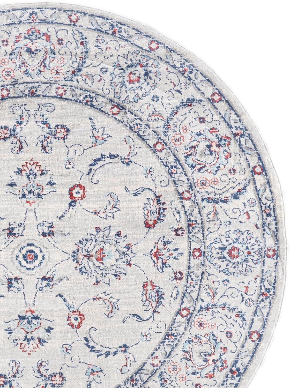 imageJONATHAN Y Modern Vintage Light Grey Runner Rug 2x8 Country Floral EasyCleaning for Living Room Bedroom Kitchen Pet Friendly NonShedding MDP107B28Light GreyRed