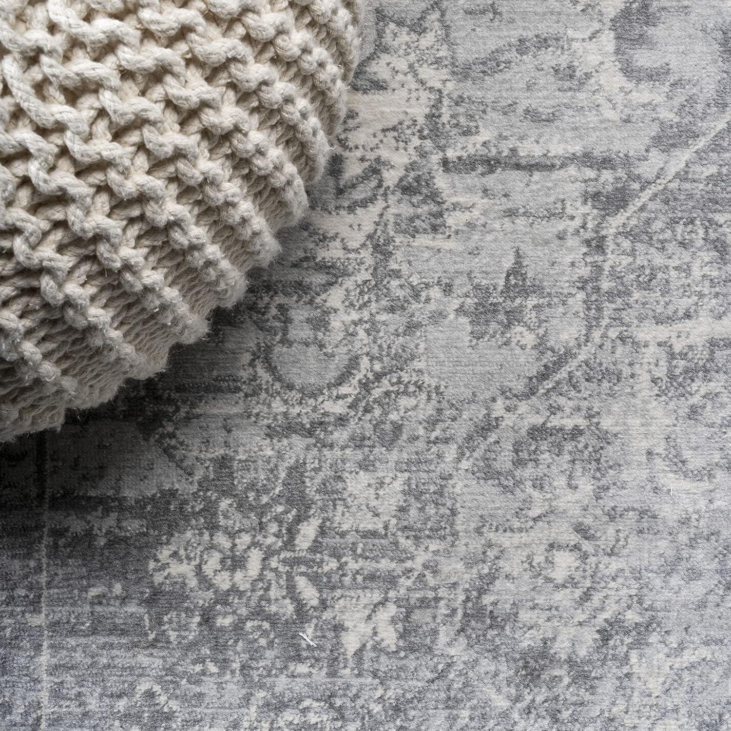 imageJONATHAN Y Modern Vintage Medallion Gray 5 Round Indoor Area Rug Country Floral EasyCleaning for Living Room Bedroom Kitchen Pet Friendly NonShedding MDP104B5RGrey