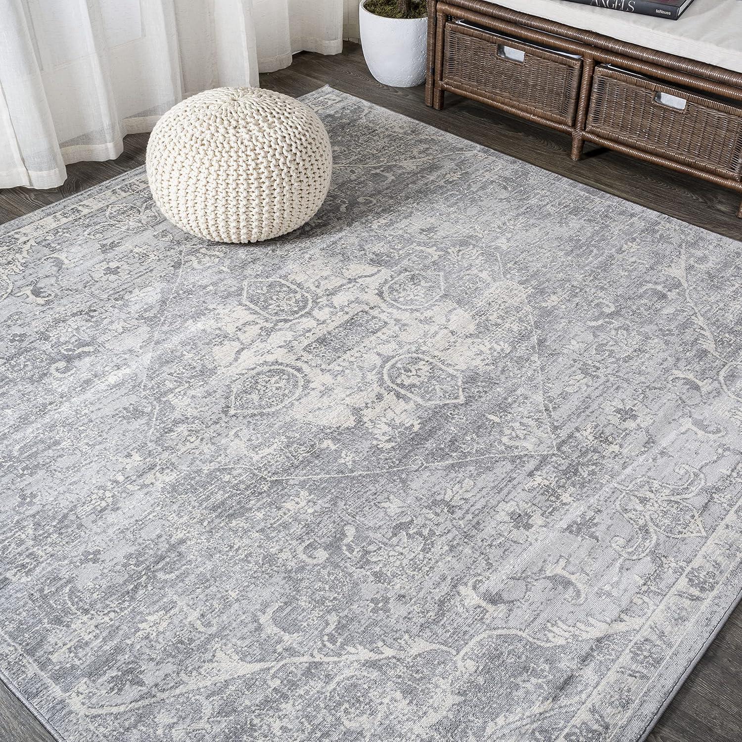 imageJONATHAN Y Modern Vintage Medallion Gray Runner Rug 2x10 Country Floral EasyCleaning for Living Room Bedroom Kitchen Pet Friendly NonShedding MDP104B210Grey