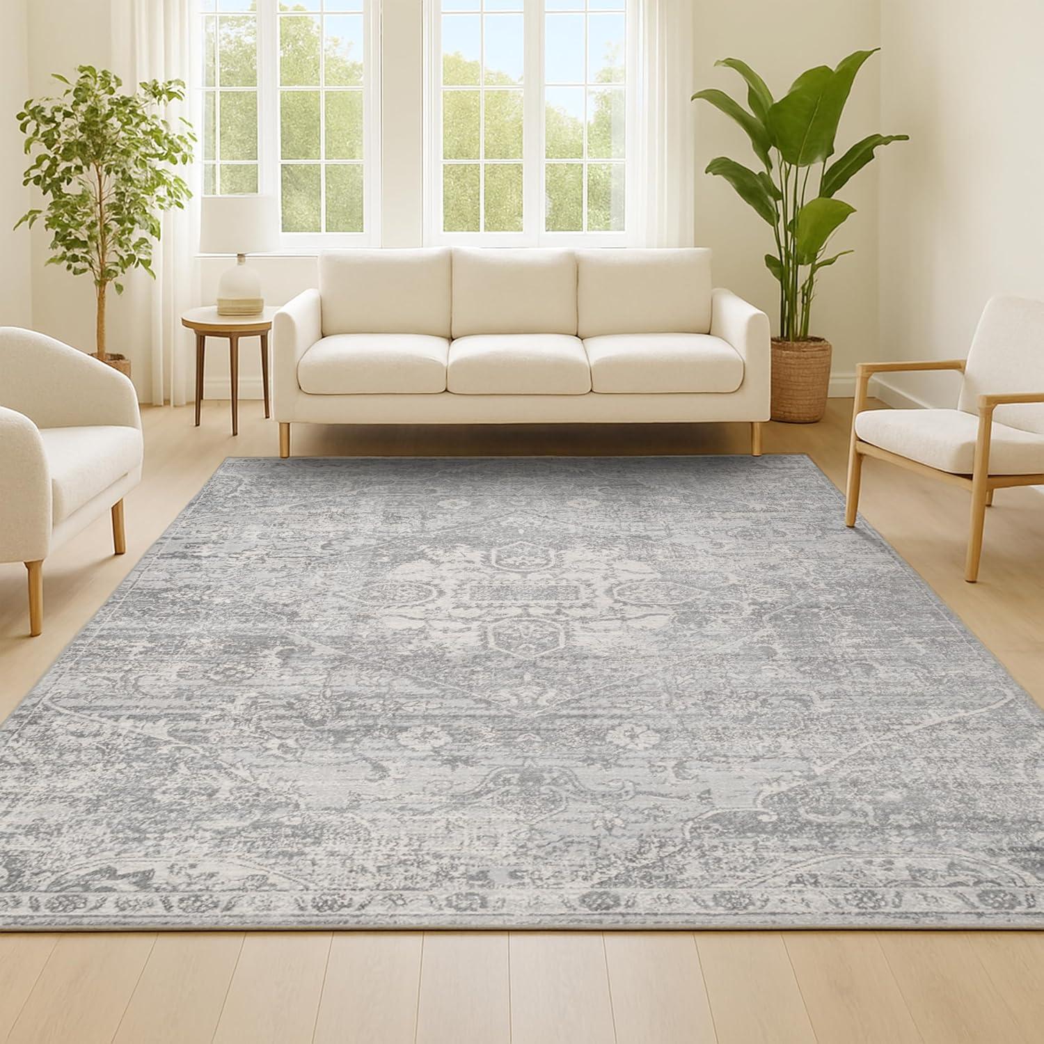 imageJONATHAN Y Modern Vintage Medallion Gray Runner Rug 2x10 Country Floral EasyCleaning for Living Room Bedroom Kitchen Pet Friendly NonShedding MDP104B210Grey